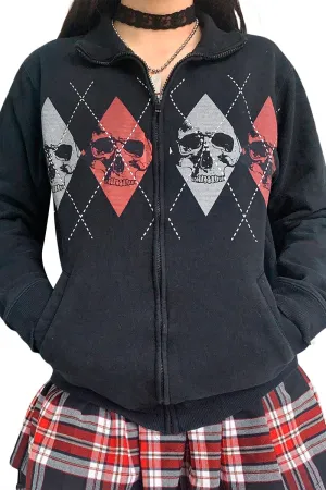 CR3402 Skull Zip-up Jacket Outerwear