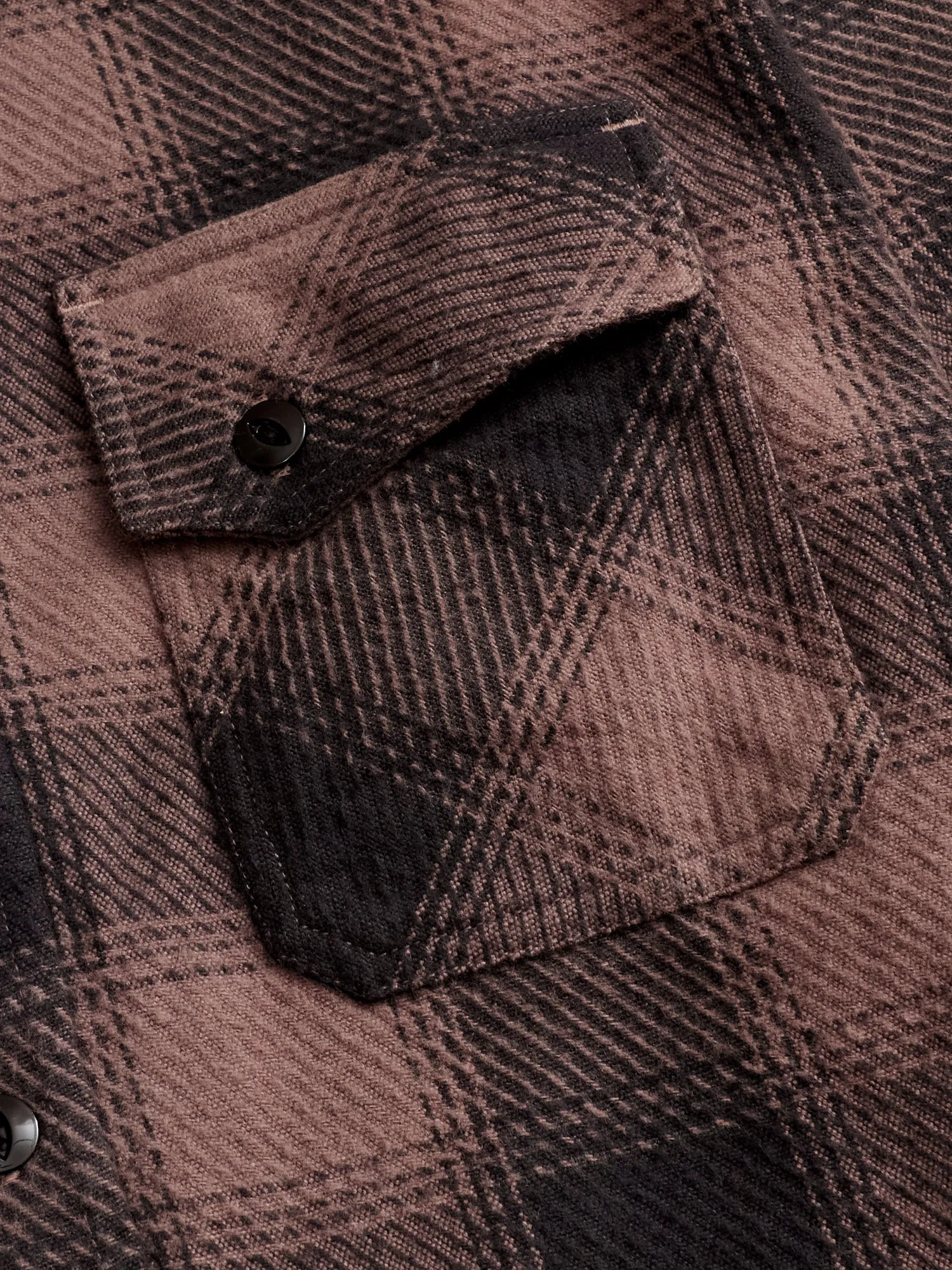 Crosscut Flannel in Charcoal Twill Plaid