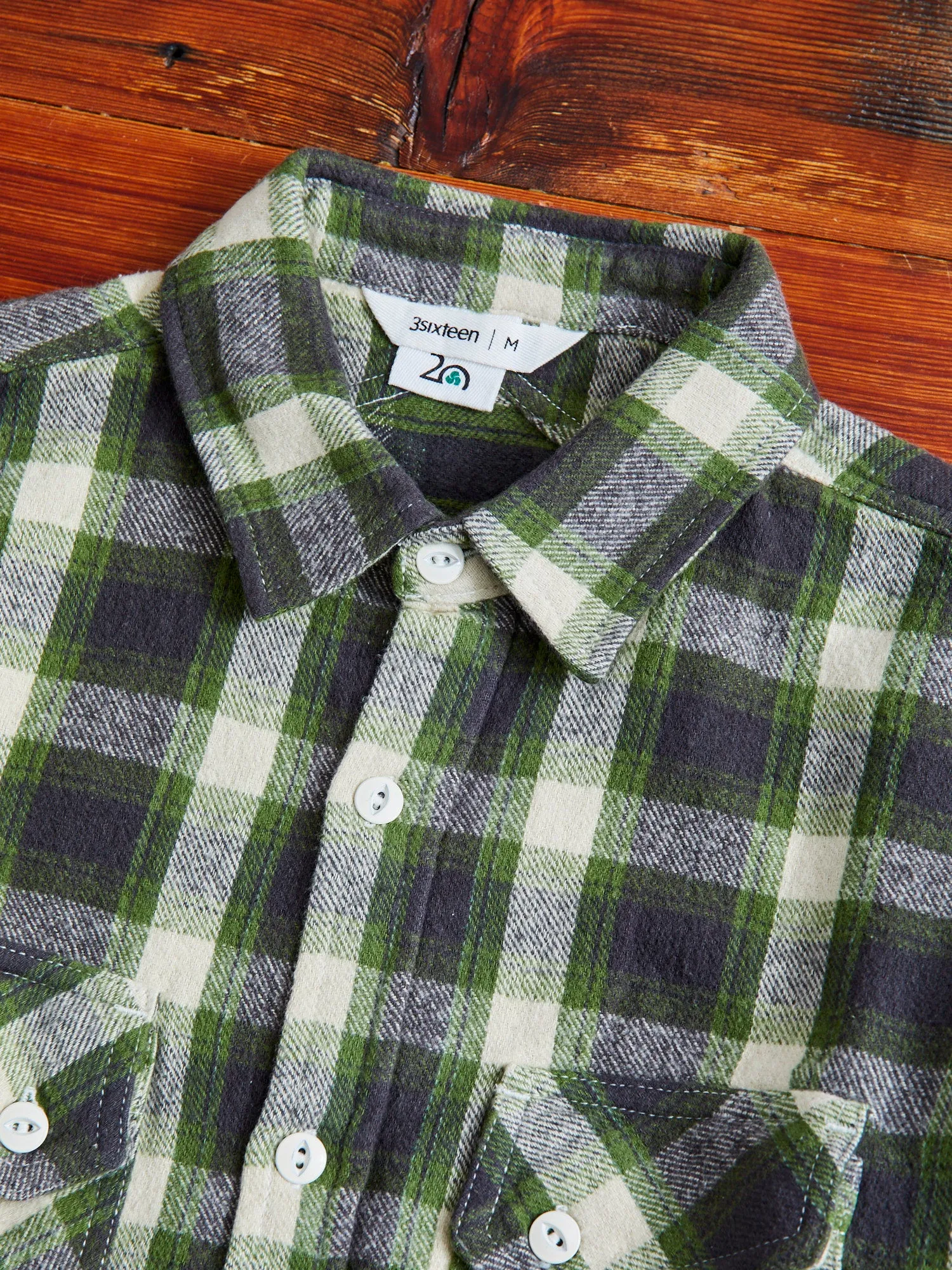 Crosscut Flannel in Emerald Shaggy Check