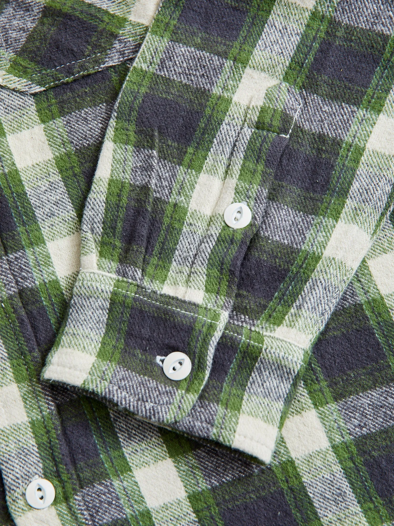 Crosscut Flannel in Emerald Shaggy Check