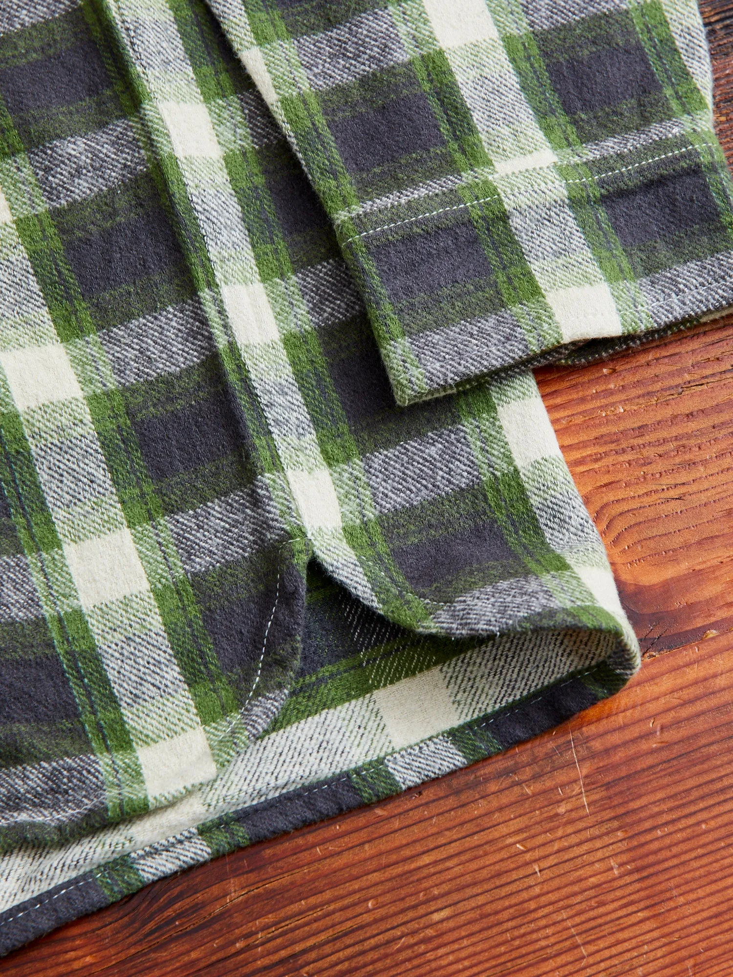 Crosscut Flannel in Emerald Shaggy Check
