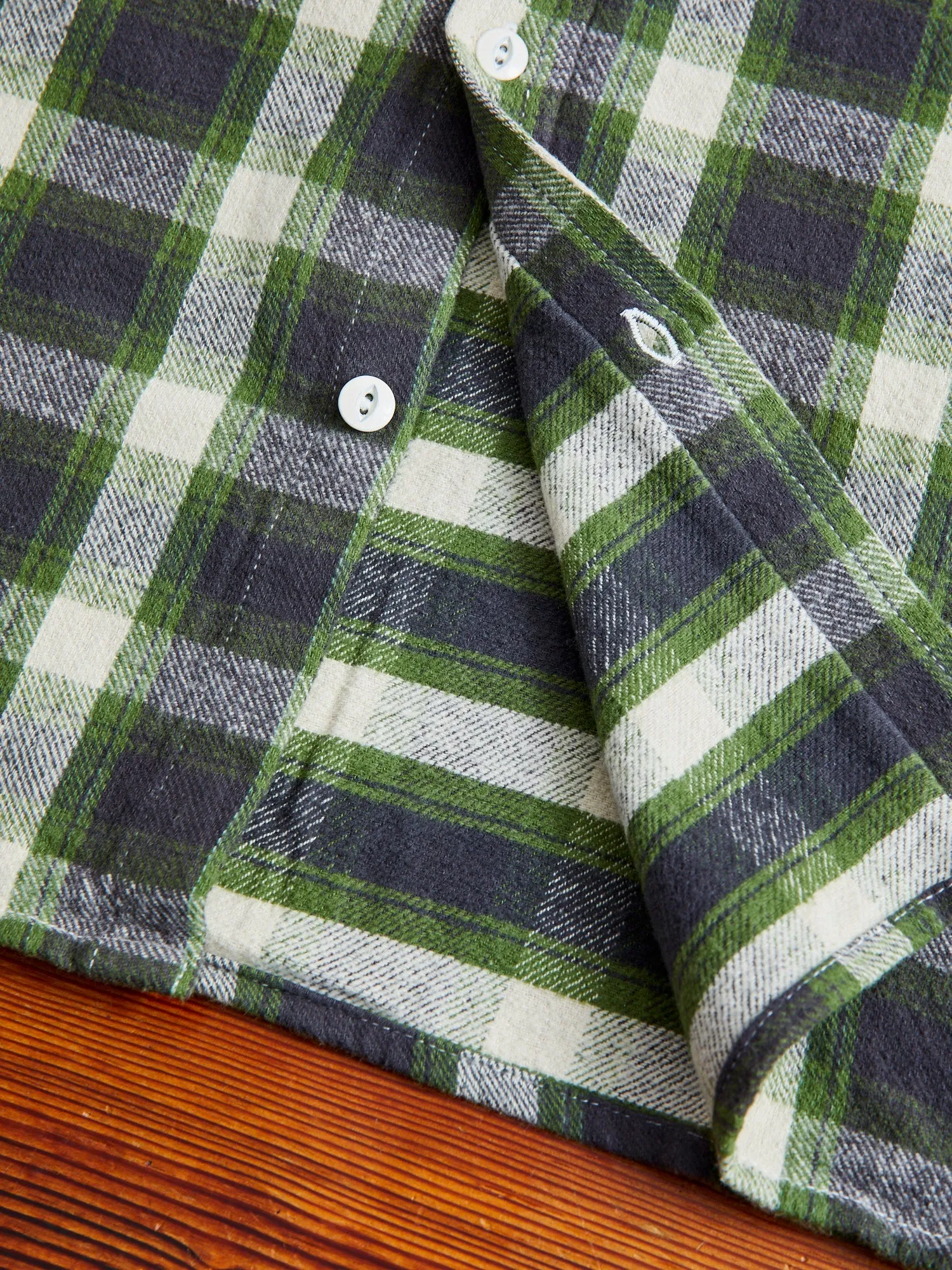 Crosscut Flannel in Emerald Shaggy Check