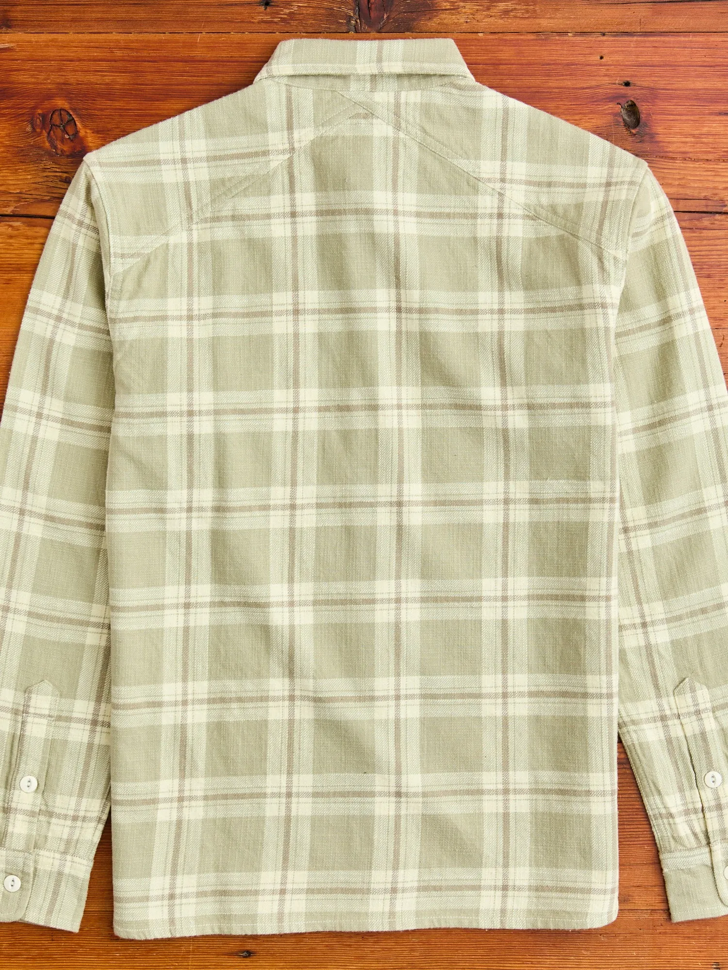 Crosscut Flannel in Seafoam Slub Check