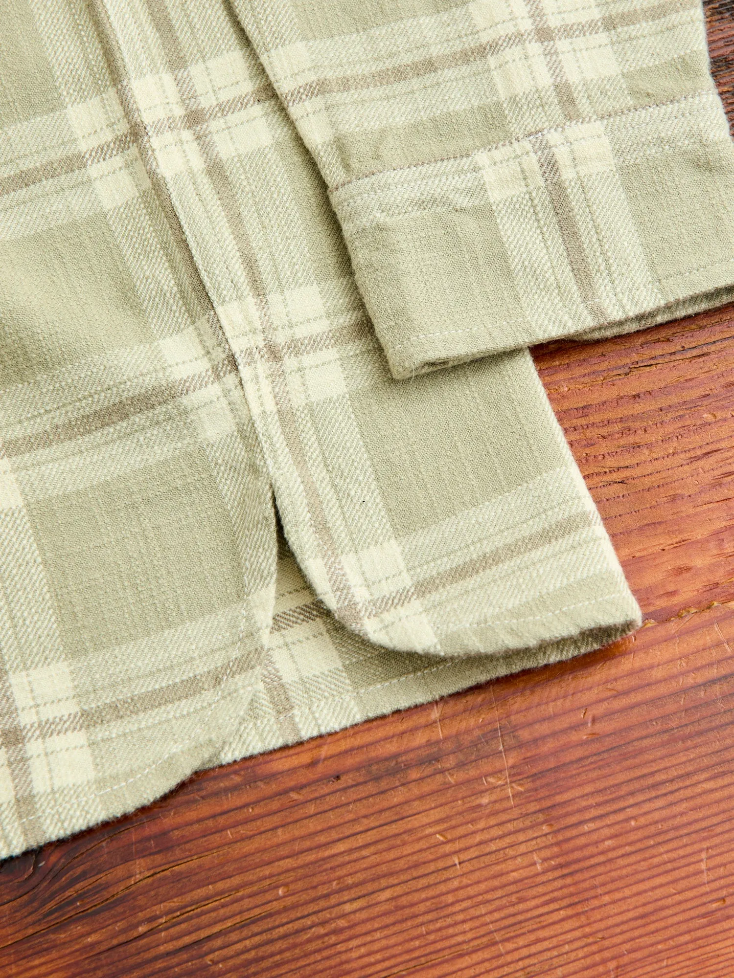 Crosscut Flannel in Seafoam Slub Check