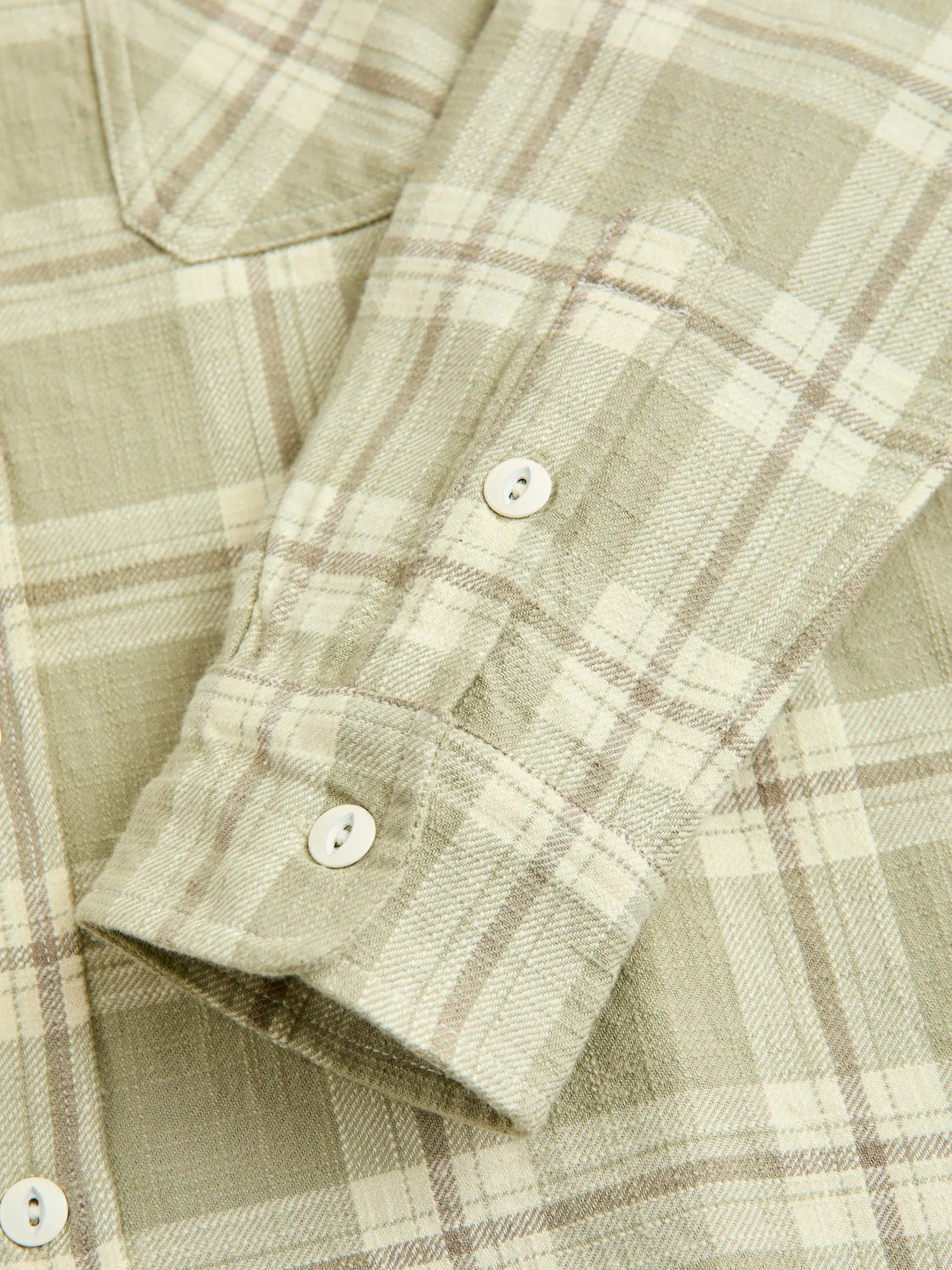 Crosscut Flannel in Seafoam Slub Check