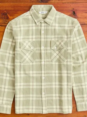 Crosscut Flannel in Seafoam Slub Check