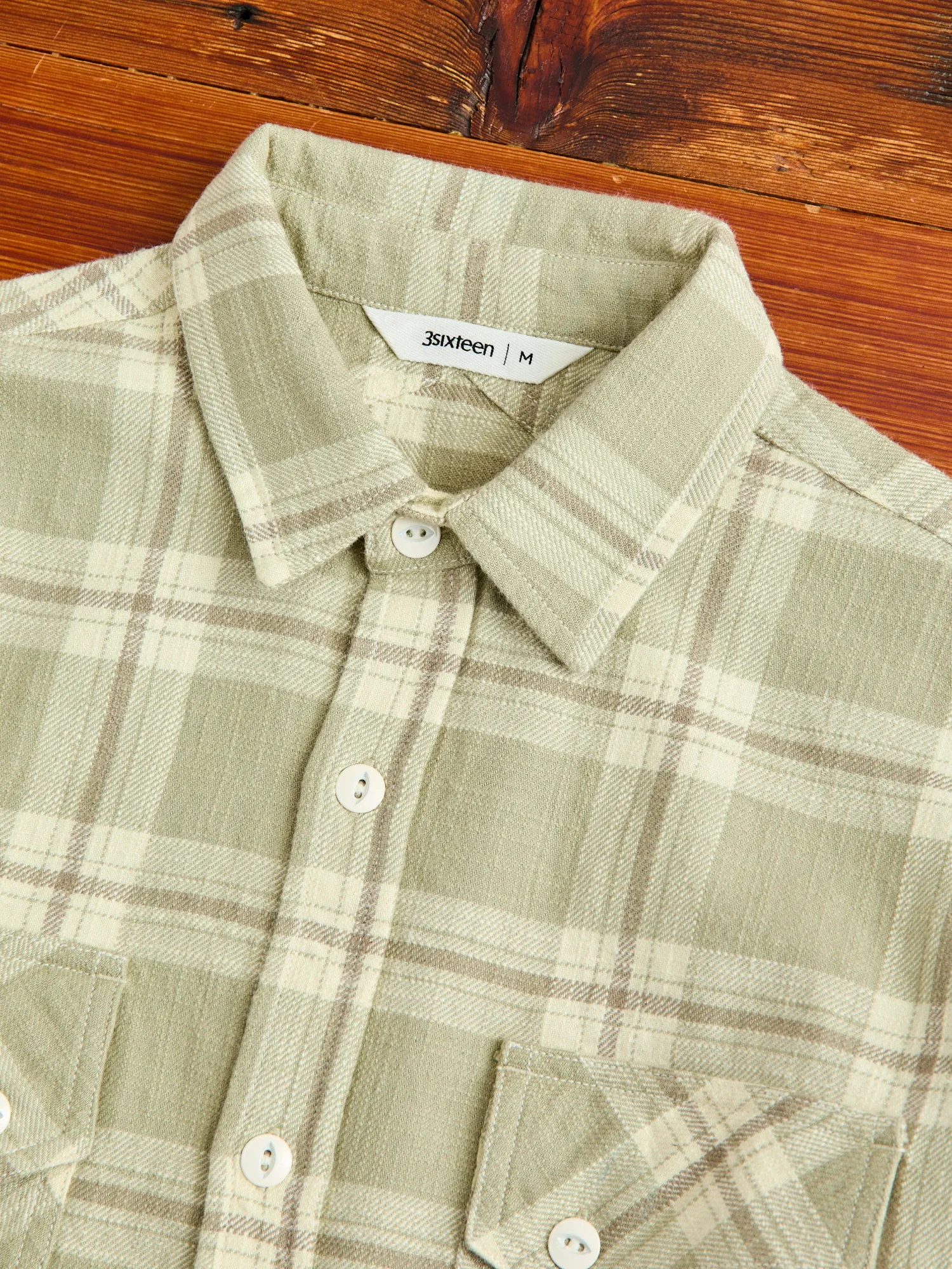Crosscut Flannel in Seafoam Slub Check