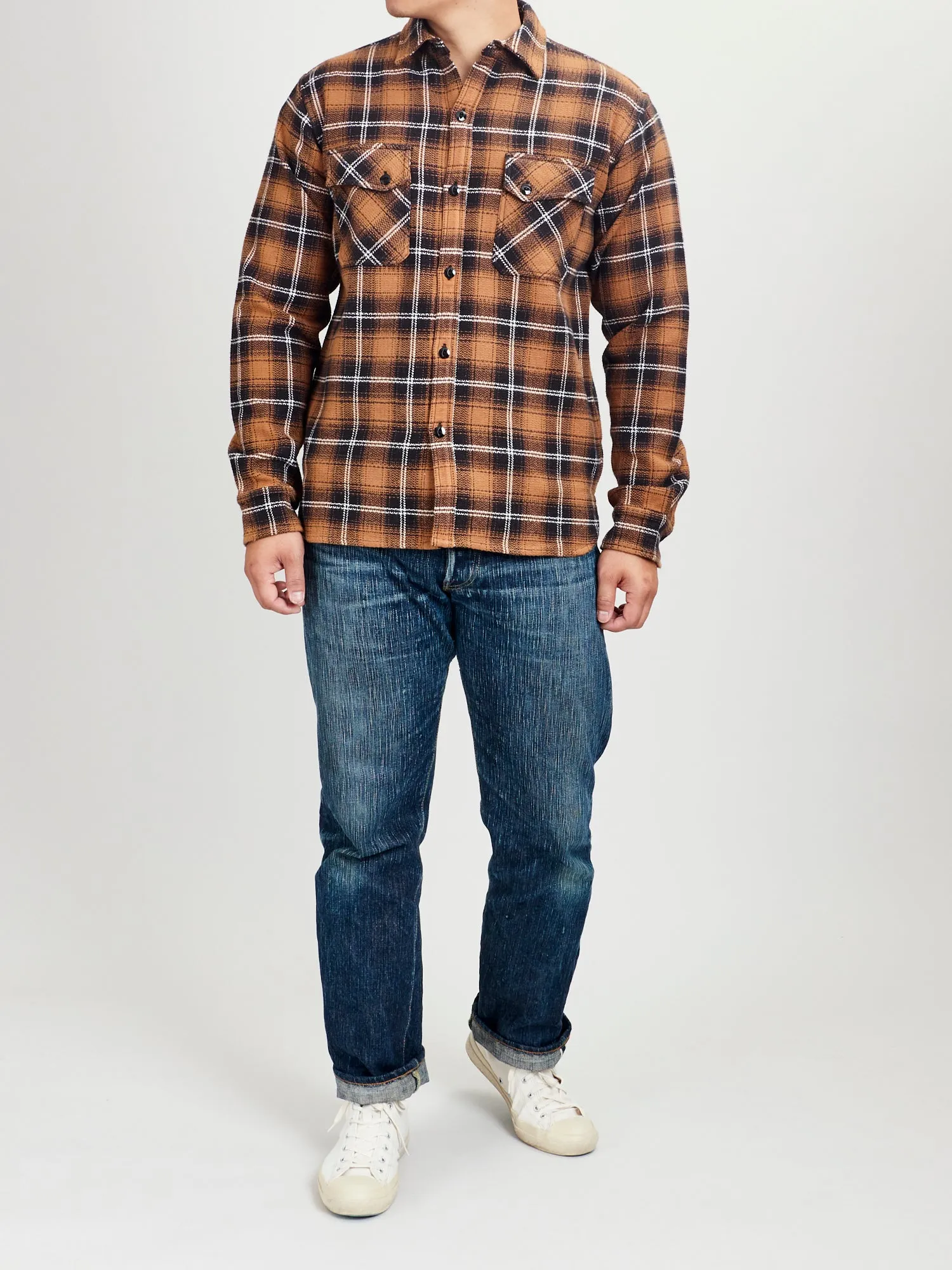 Crosscut Flannel in Sienna