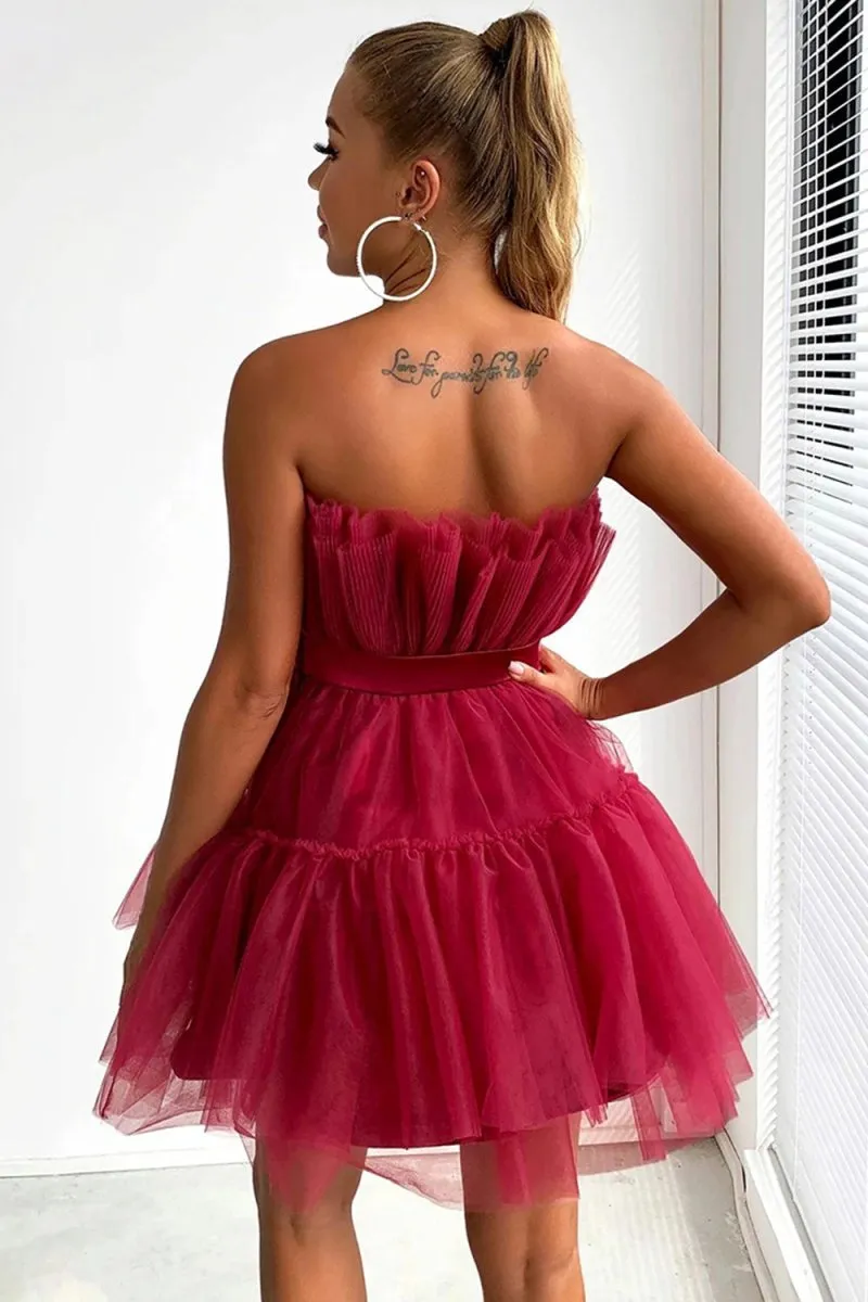 Cute A-line Strapless Short Homecoming Dresses
