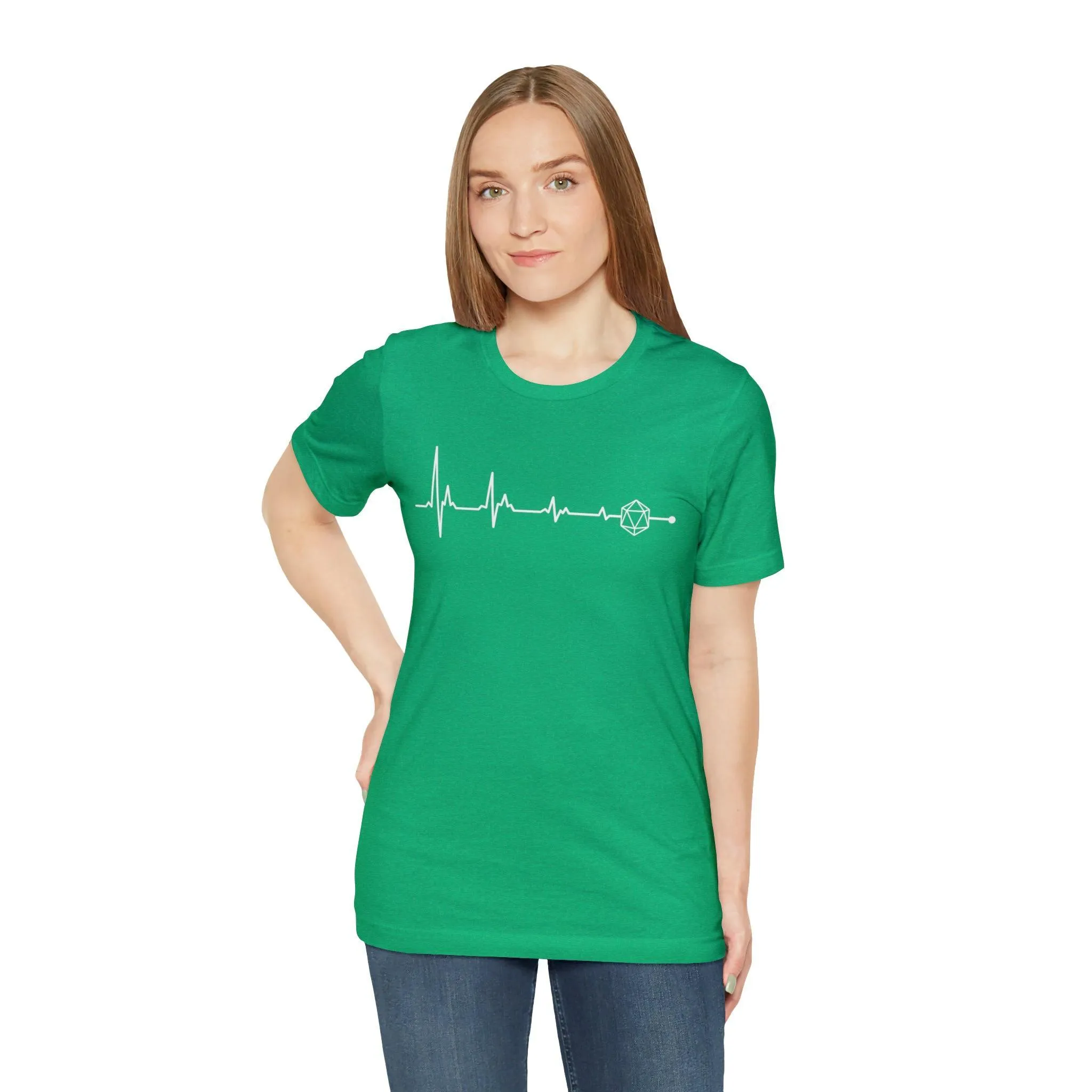 D20 heartbeat | rpg shirt | dnd gifts Dungeon Master gift | dnd tshirt | Gaming Shirt | dungeons and dragons Short Sleeve Tee