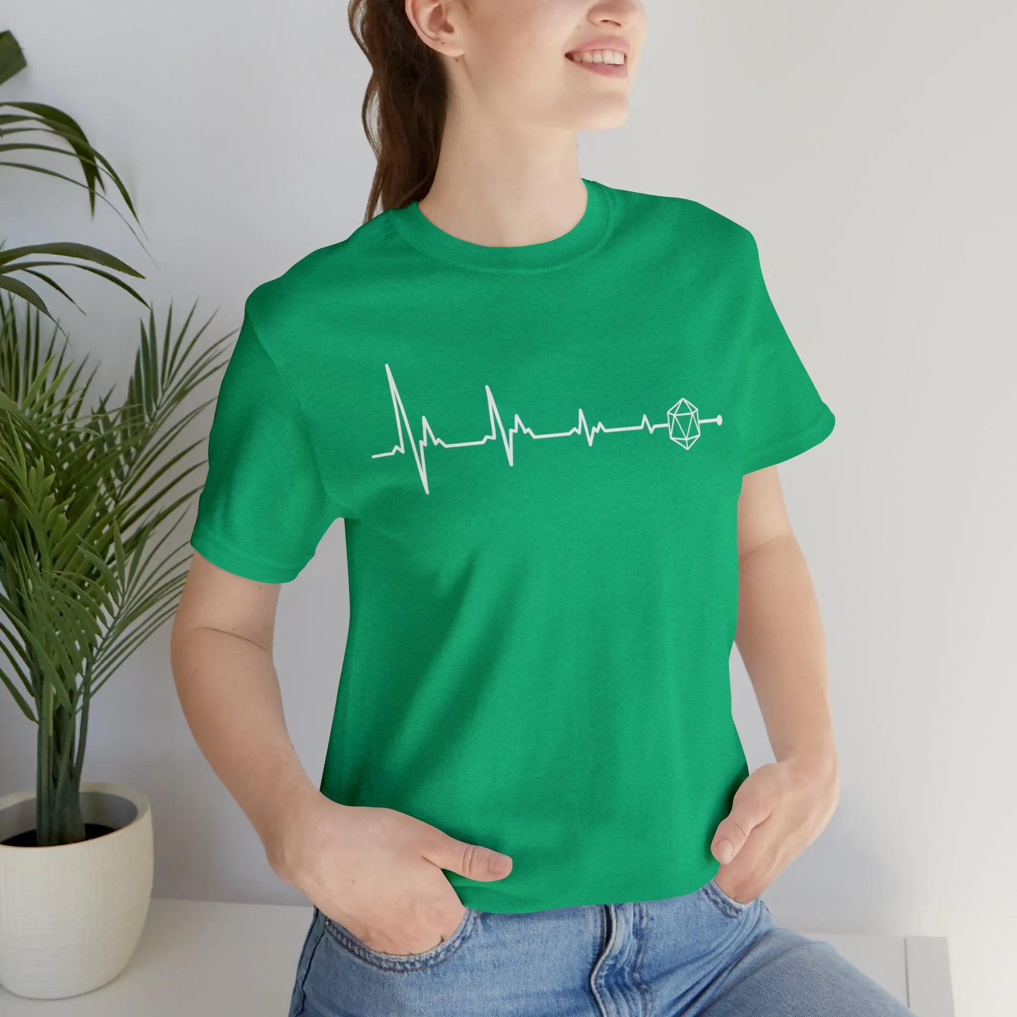 D20 heartbeat | rpg shirt | dnd gifts Dungeon Master gift | dnd tshirt | Gaming Shirt | dungeons and dragons Short Sleeve Tee