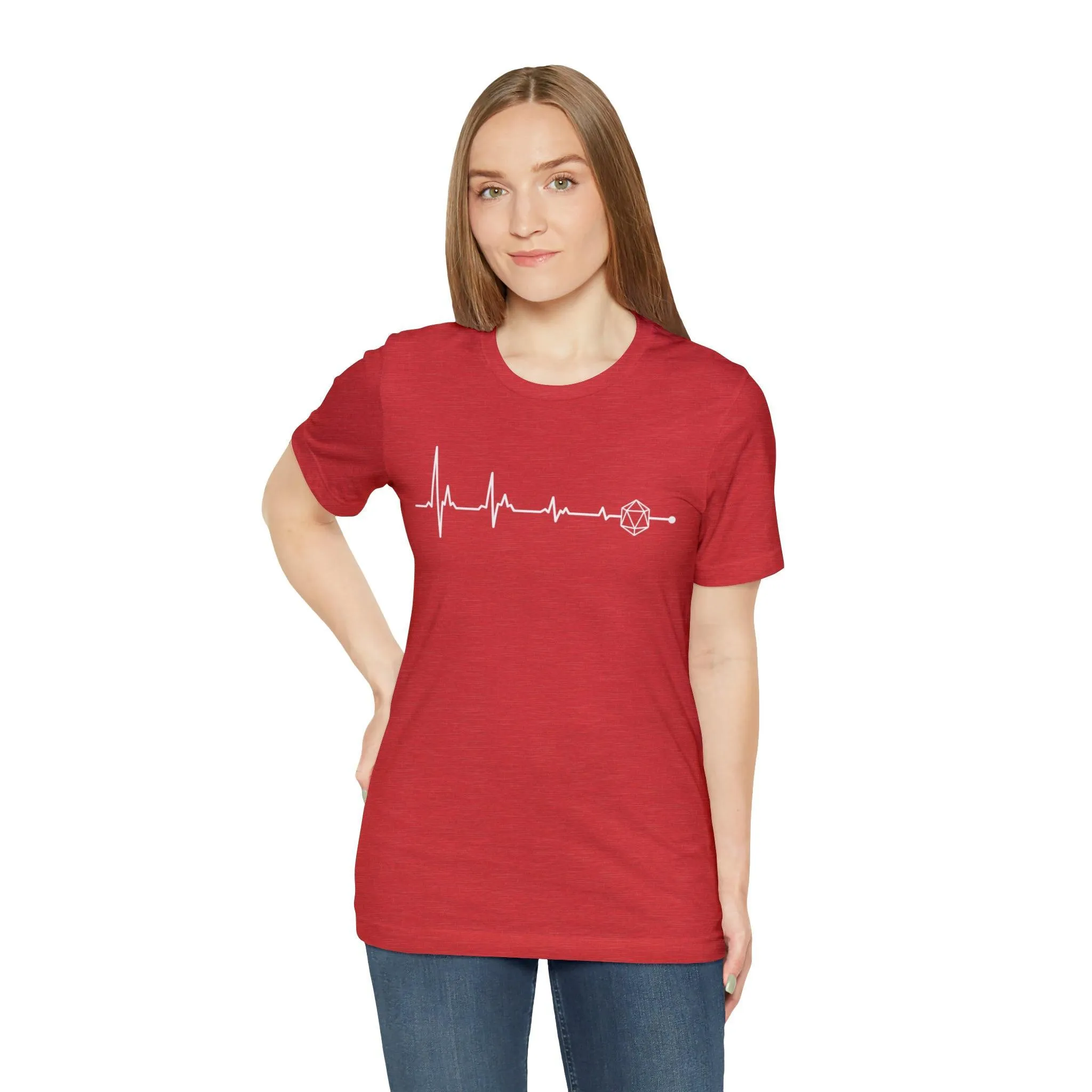D20 heartbeat | rpg shirt | dnd gifts Dungeon Master gift | dnd tshirt | Gaming Shirt | dungeons and dragons Short Sleeve Tee