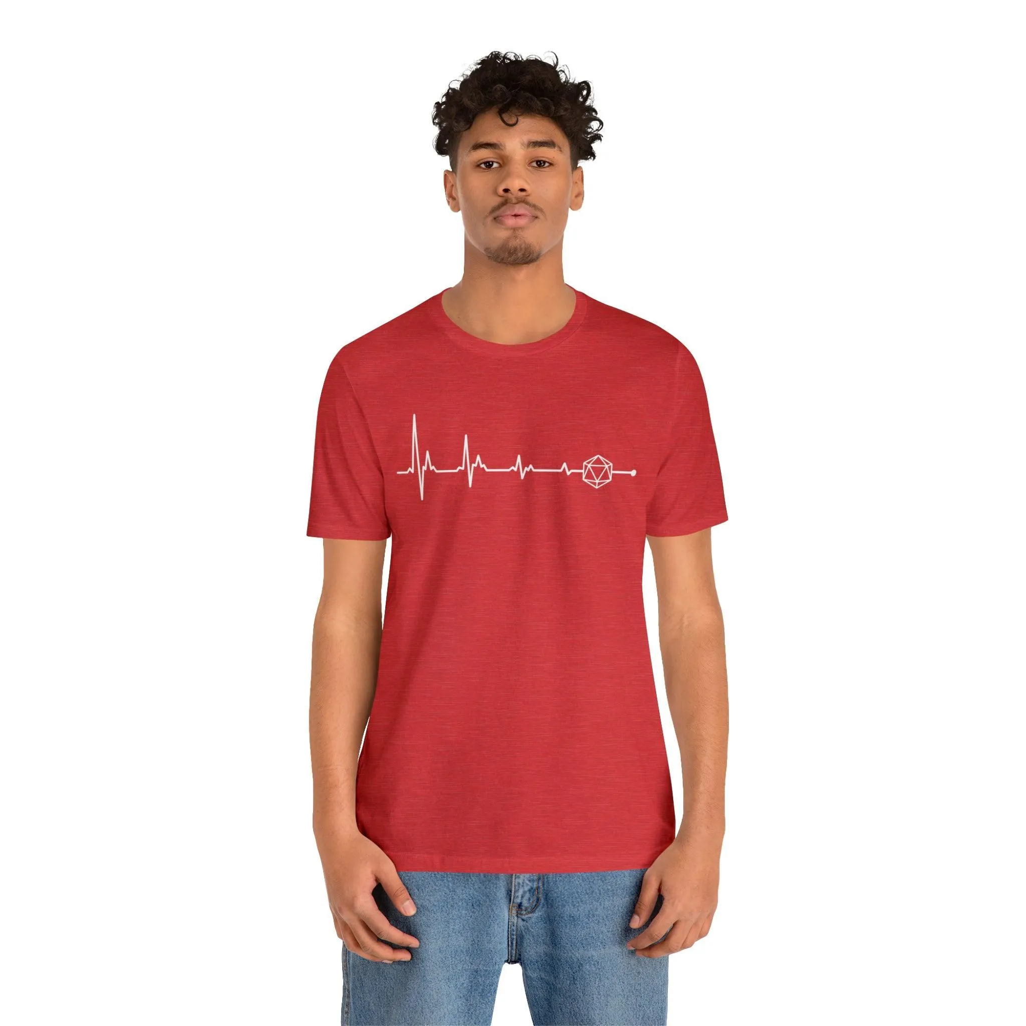D20 heartbeat | rpg shirt | dnd gifts Dungeon Master gift | dnd tshirt | Gaming Shirt | dungeons and dragons Short Sleeve Tee