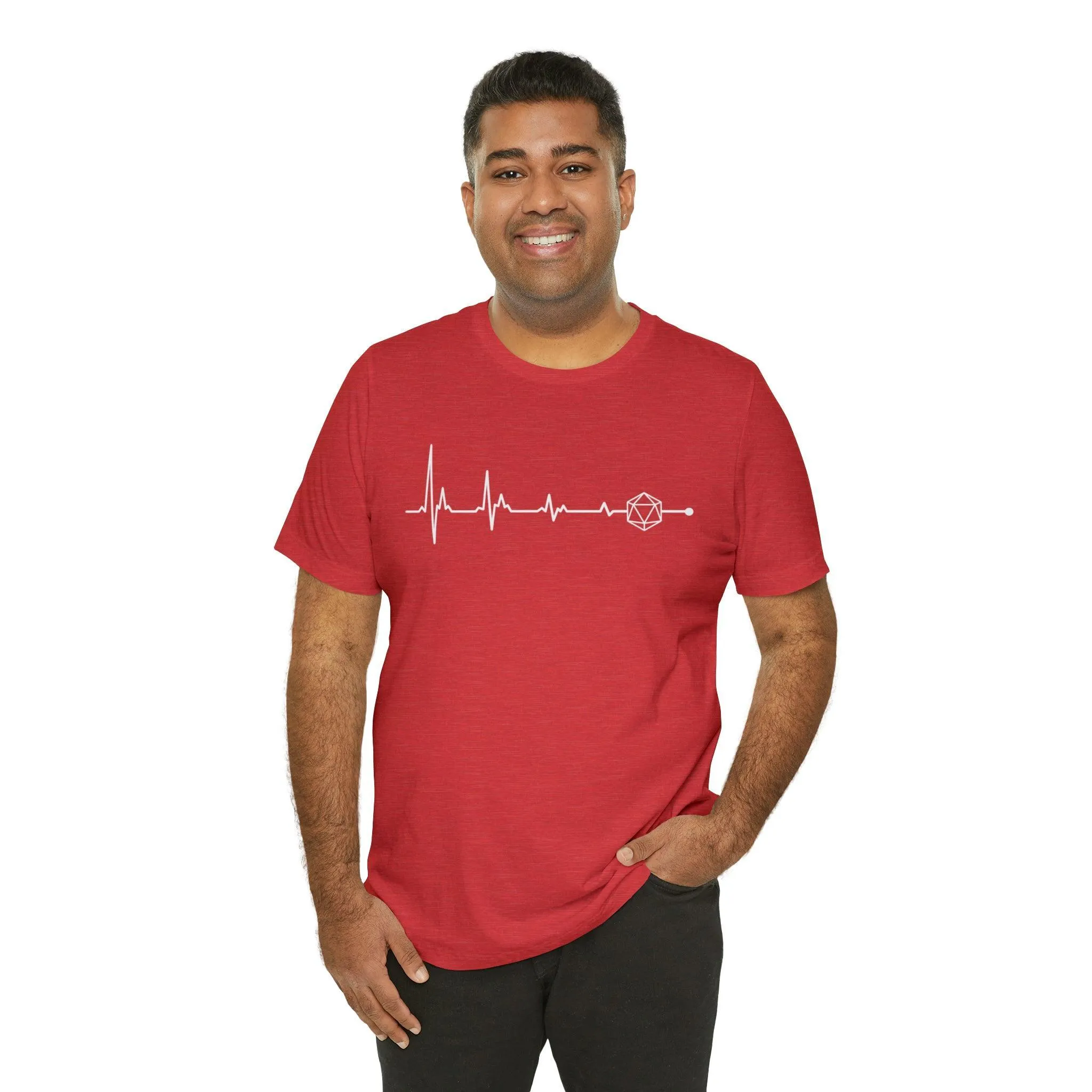 D20 heartbeat | rpg shirt | dnd gifts Dungeon Master gift | dnd tshirt | Gaming Shirt | dungeons and dragons Short Sleeve Tee