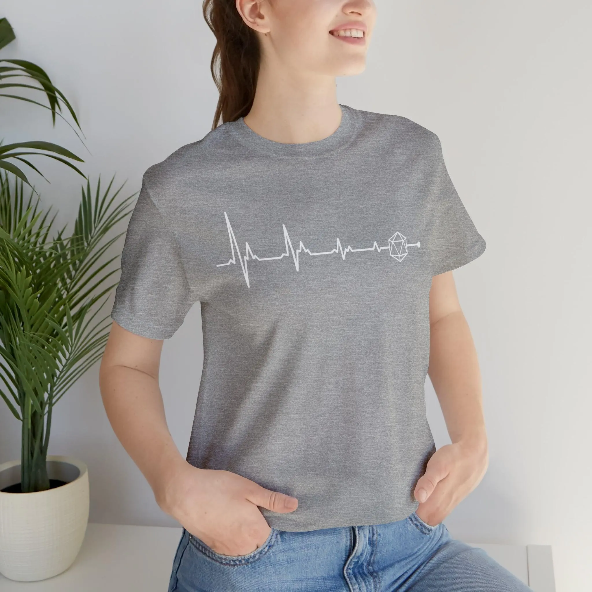 D20 heartbeat | rpg shirt | dnd gifts Dungeon Master gift | dnd tshirt | Gaming Shirt | dungeons and dragons Short Sleeve Tee