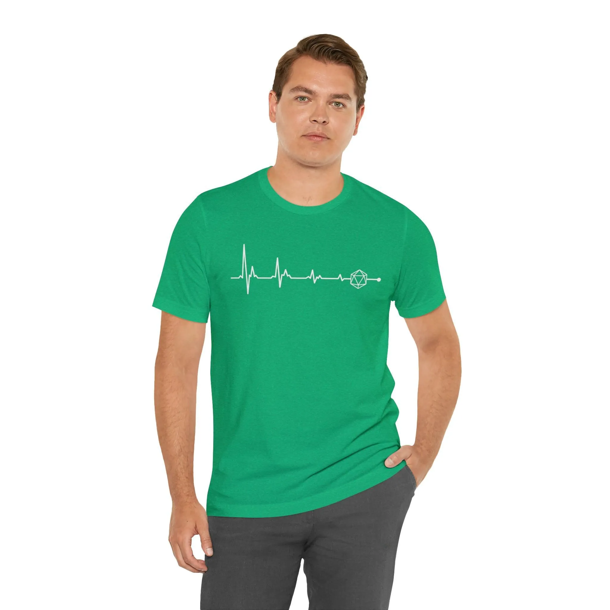 D20 heartbeat | rpg shirt | dnd gifts Dungeon Master gift | dnd tshirt | Gaming Shirt | dungeons and dragons Short Sleeve Tee