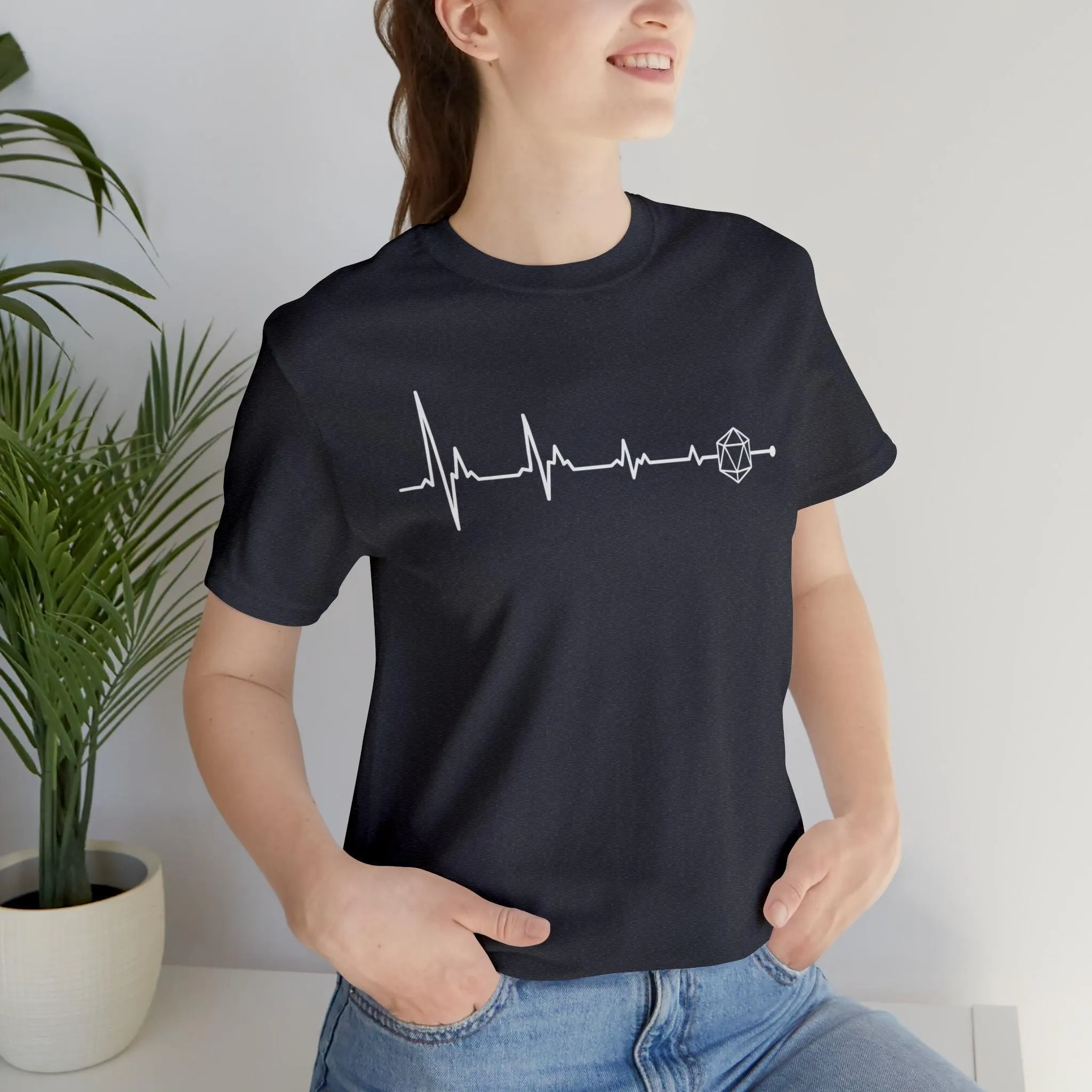 D20 heartbeat | rpg shirt | dnd gifts Dungeon Master gift | dnd tshirt | Gaming Shirt | dungeons and dragons Short Sleeve Tee
