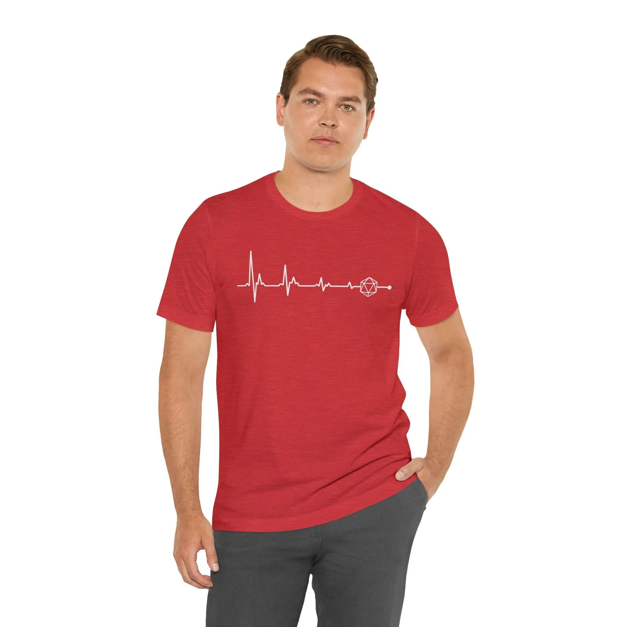 D20 heartbeat | rpg shirt | dnd gifts Dungeon Master gift | dnd tshirt | Gaming Shirt | dungeons and dragons Short Sleeve Tee