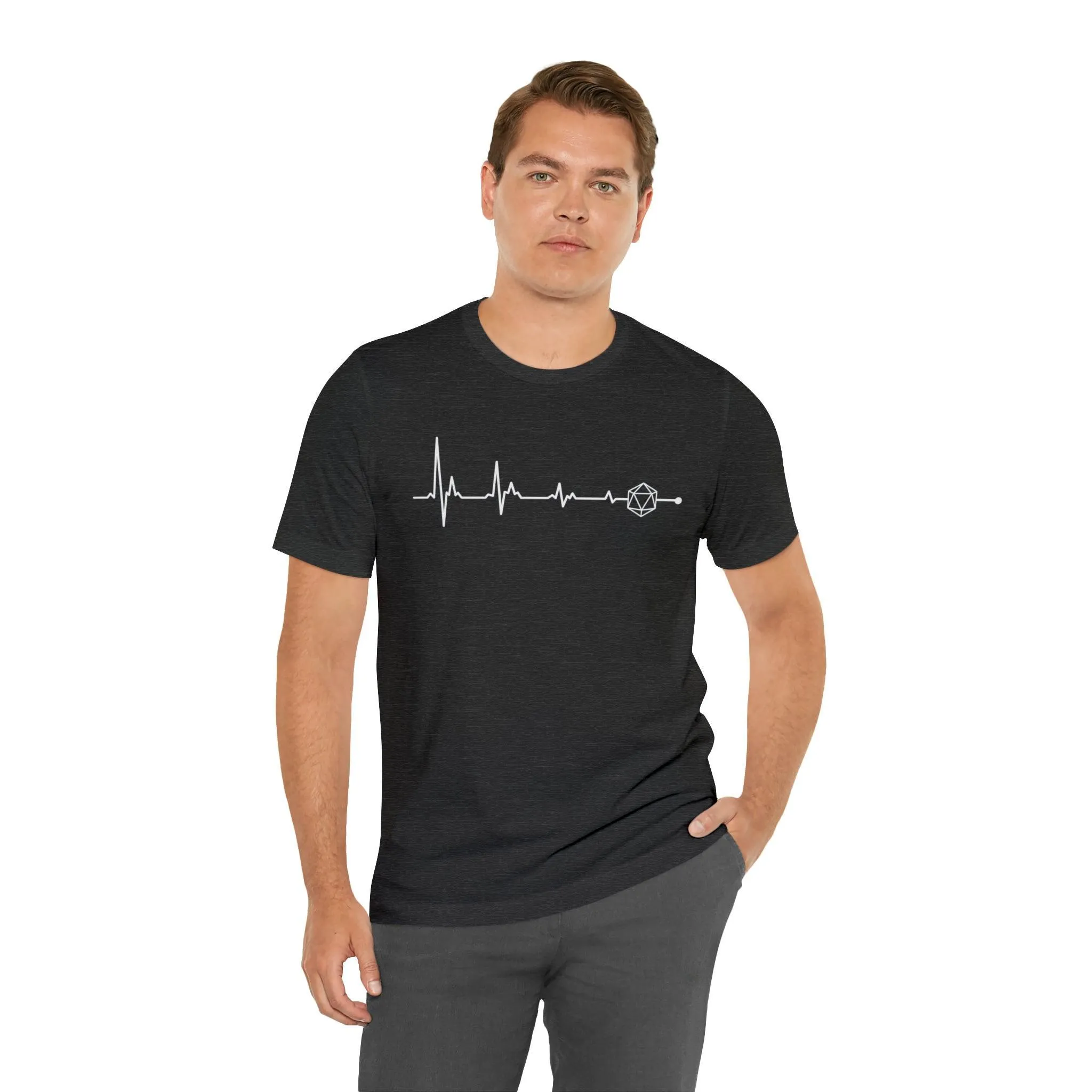 D20 heartbeat | rpg shirt | dnd gifts Dungeon Master gift | dnd tshirt | Gaming Shirt | dungeons and dragons Short Sleeve Tee