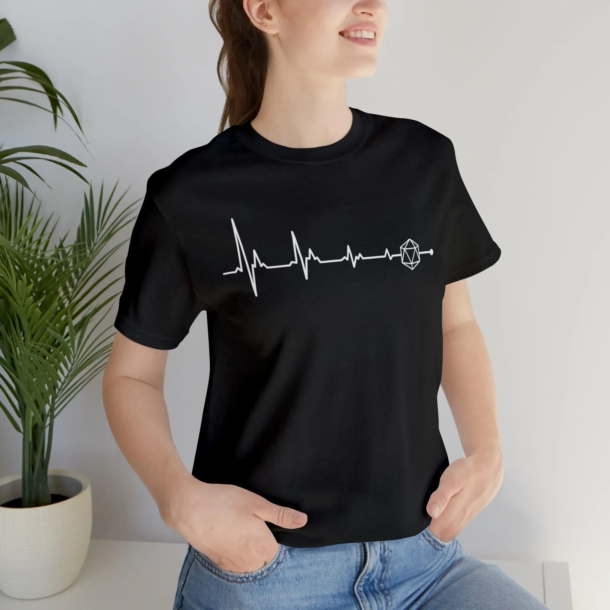 D20 heartbeat | rpg shirt | dnd gifts Dungeon Master gift | dnd tshirt | Gaming Shirt | dungeons and dragons Short Sleeve Tee