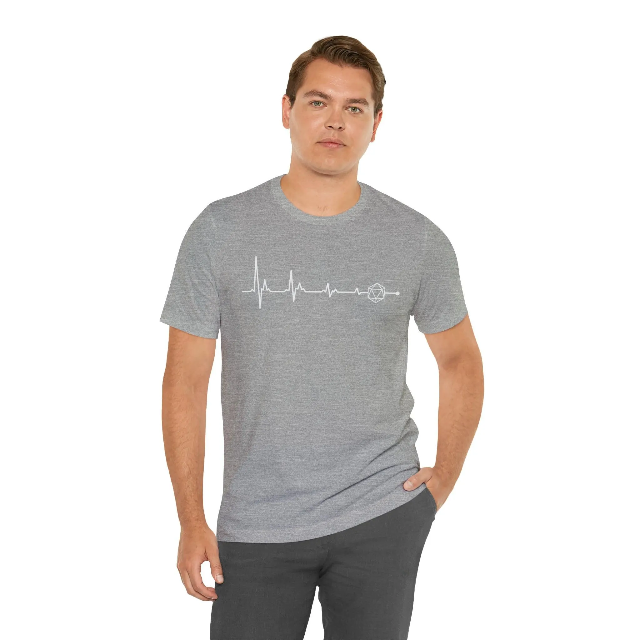 D20 heartbeat | rpg shirt | dnd gifts Dungeon Master gift | dnd tshirt | Gaming Shirt | dungeons and dragons Short Sleeve Tee
