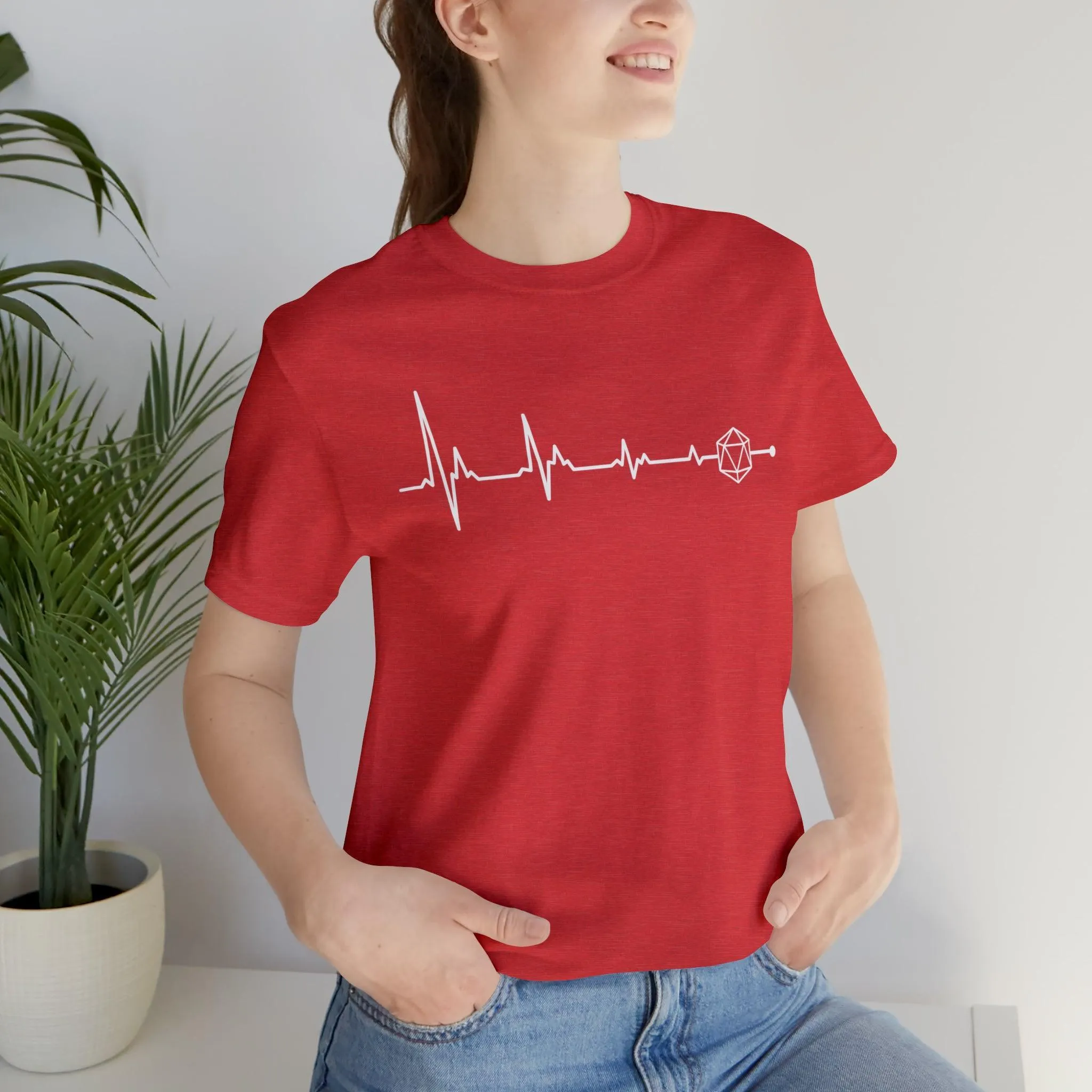 D20 heartbeat | rpg shirt | dnd gifts Dungeon Master gift | dnd tshirt | Gaming Shirt | dungeons and dragons Short Sleeve Tee