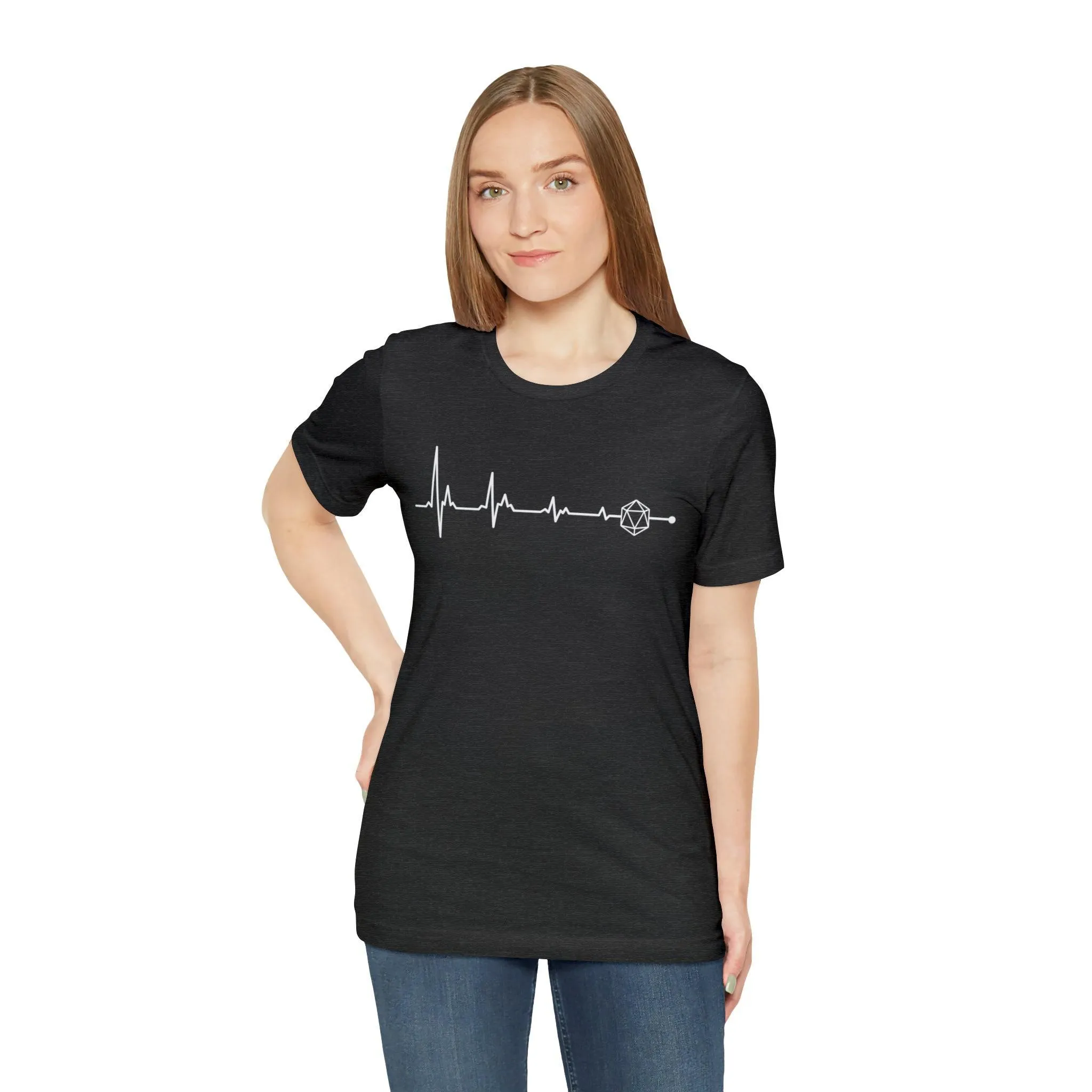 D20 heartbeat | rpg shirt | dnd gifts Dungeon Master gift | dnd tshirt | Gaming Shirt | dungeons and dragons Short Sleeve Tee