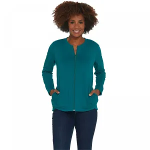 Denim & Co. Women's Active French Terry Zip Front Jacket