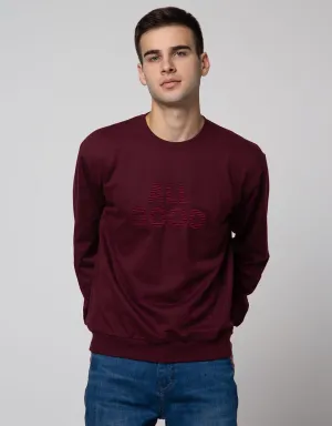 Details Long Sleeve Sweatshirt Jumper Wine Bordir Print