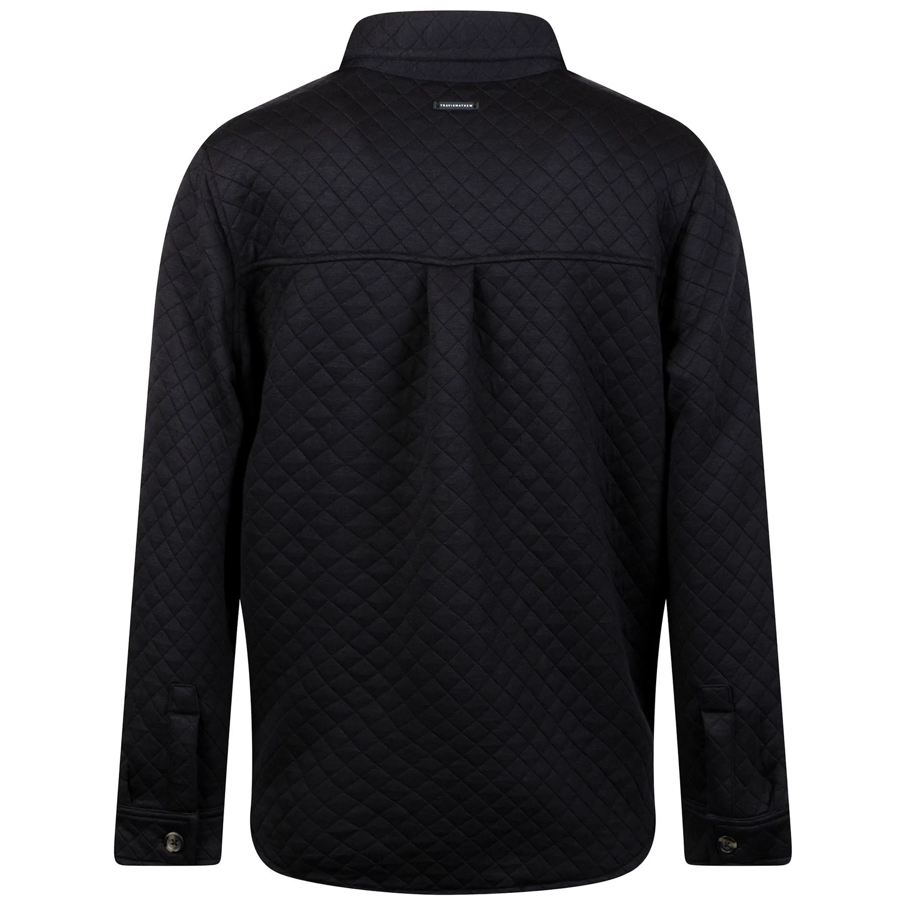 Diamond Quilted Shacket Black