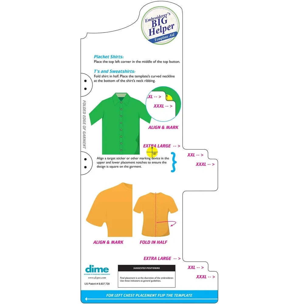 Dime Embroiderer's Helper Templates