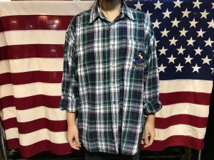 Disney 90’s Vintage Check Flannel Long Sleeve Shirt