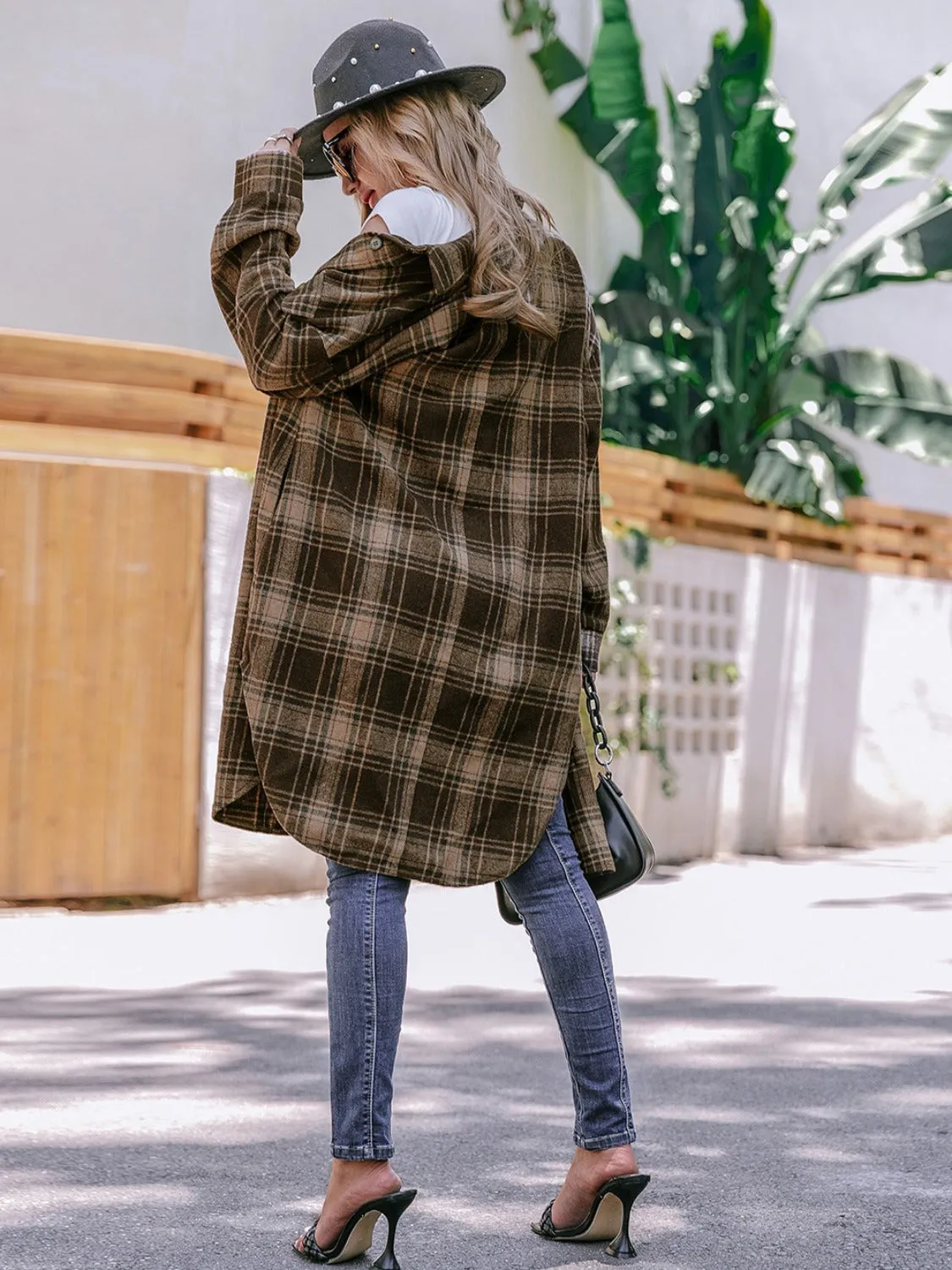 Donna Plaid Button Up Long Sleeve Shacket