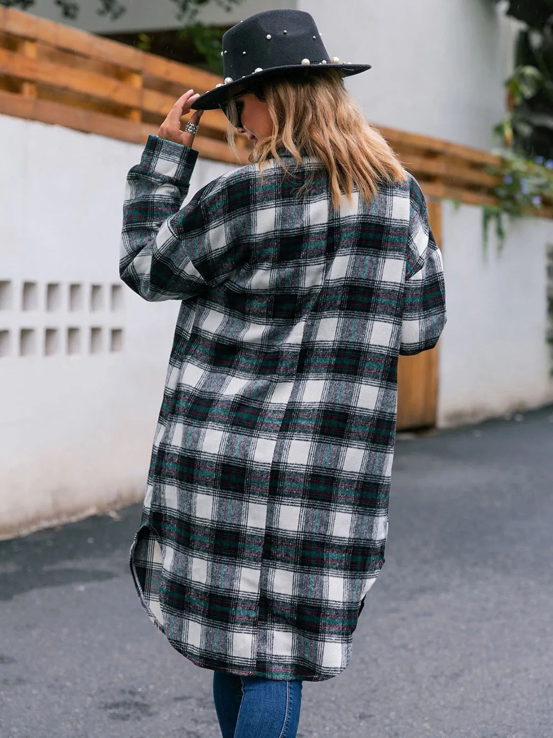 Donna Plaid Button Up Long Sleeve Shacket