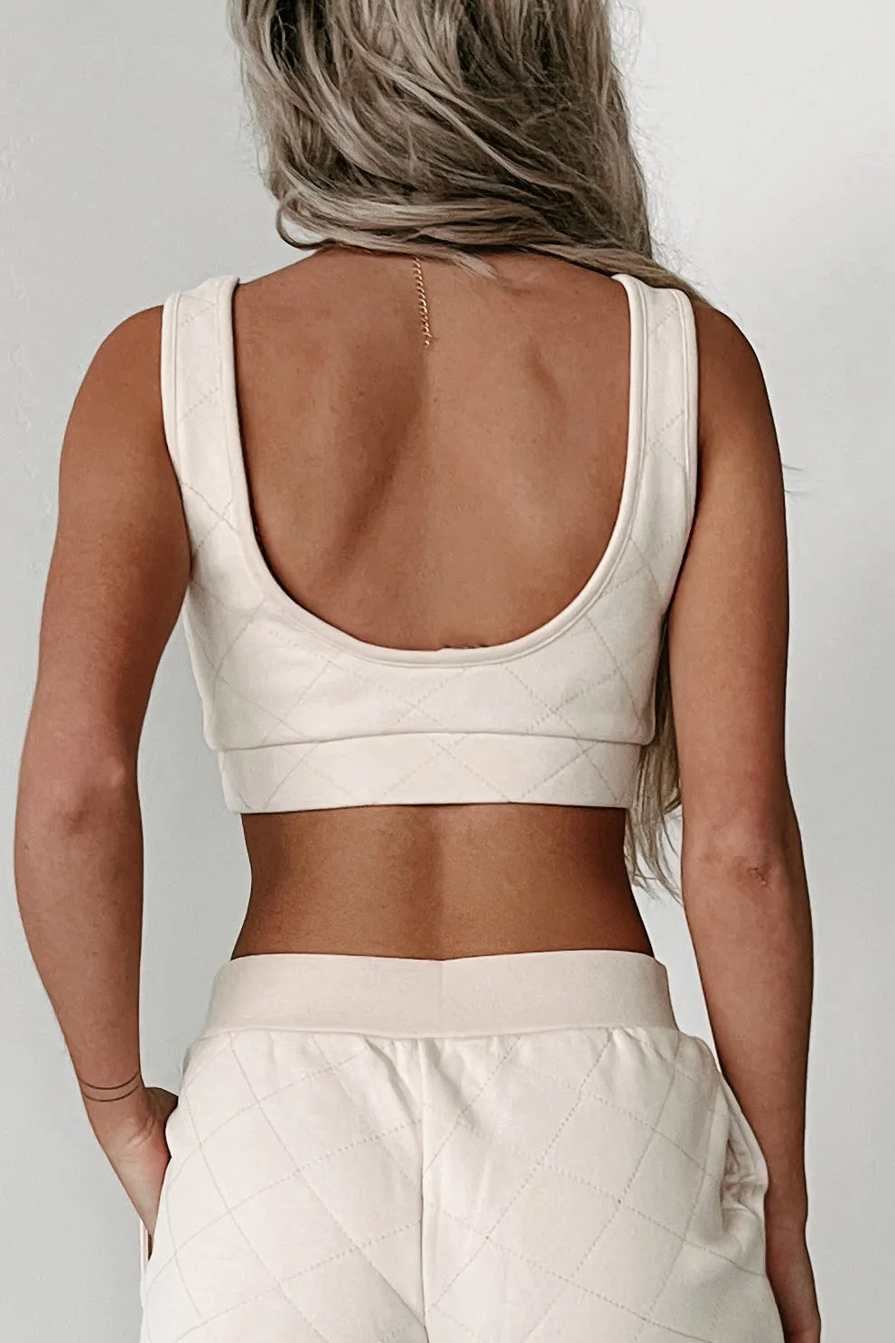Doris Quilted Two-Piece Set (Cream)