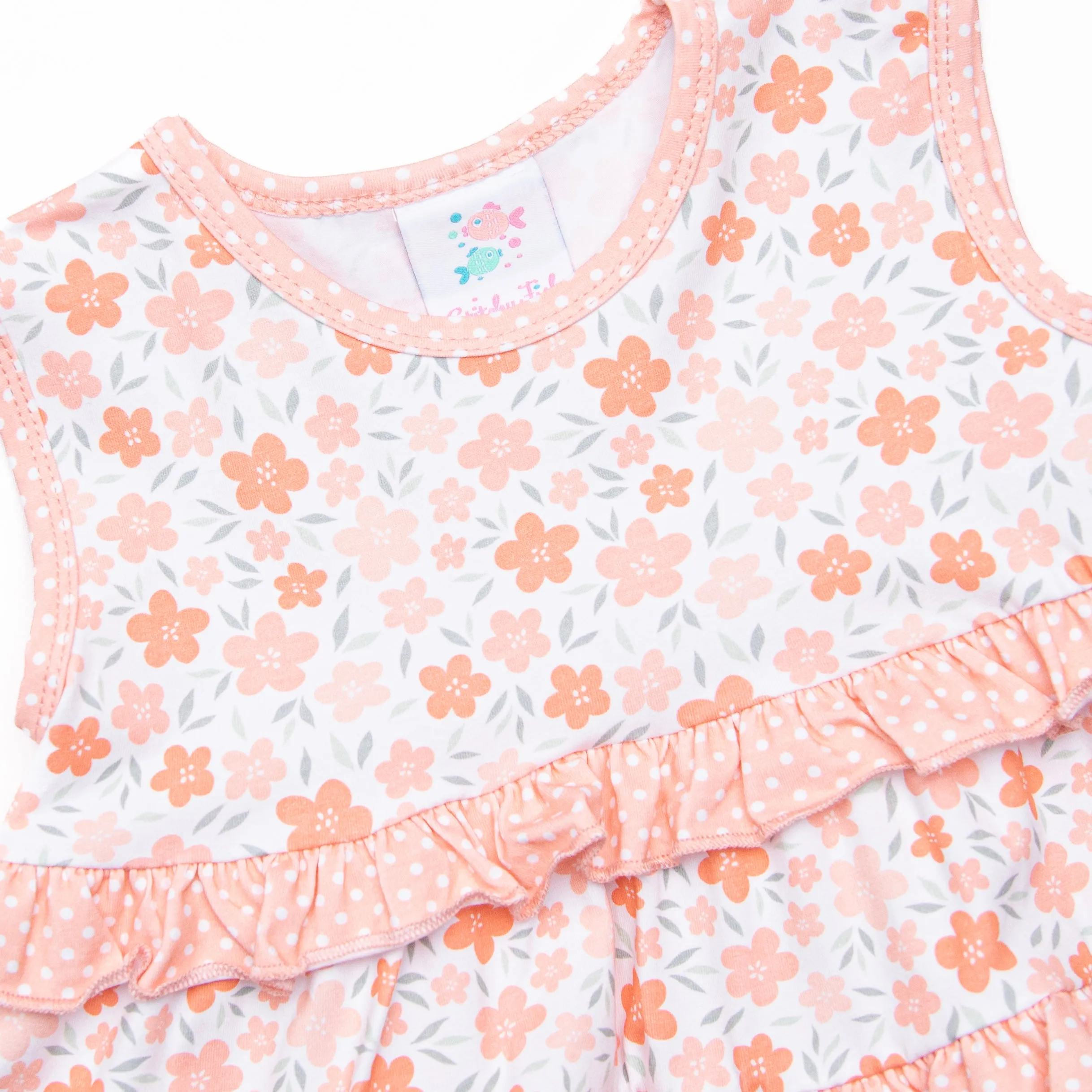 Dotted Dahlia Twirl Dress, Orange