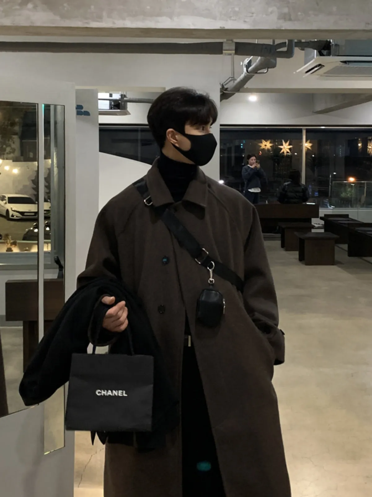 Double Sided Brown Long Woolen Coat