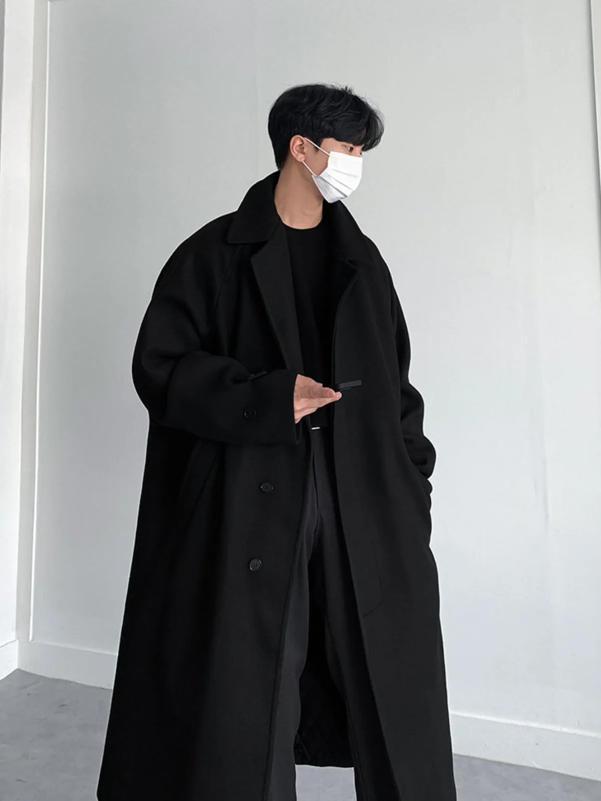 Double Sided Brown Long Woolen Coat