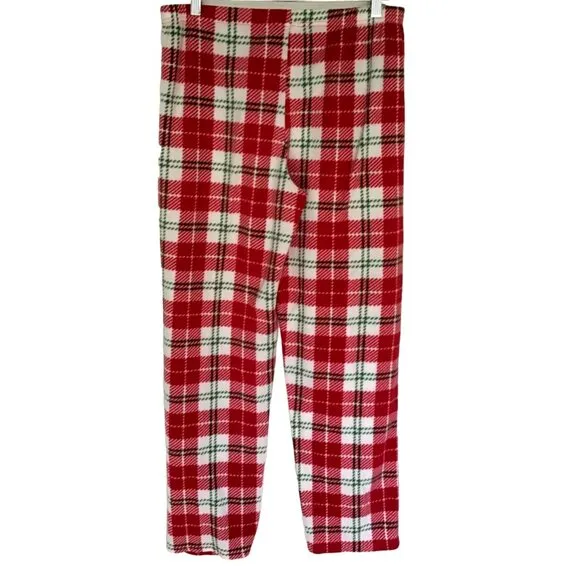 ED- CHRISTMAS PAJAMA SET LONG SLEEVE TOP SIZE MEDIUM WITH FLEECE BOTTOMS SIZE M