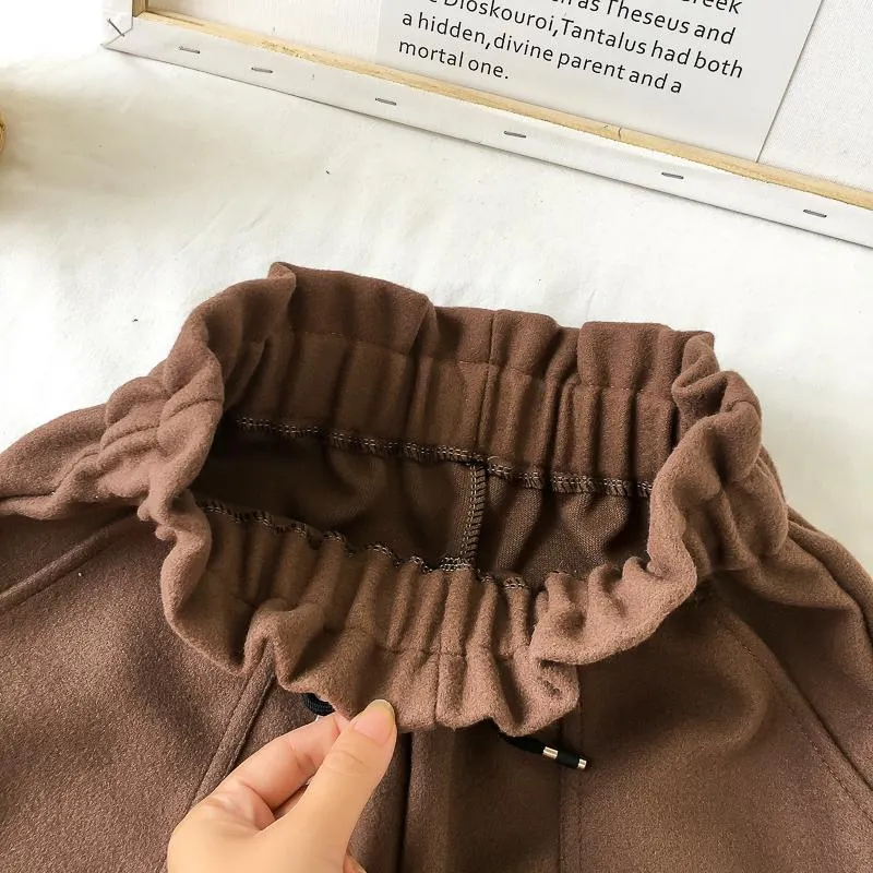 Elastic Thick Warm Woolen Shorts