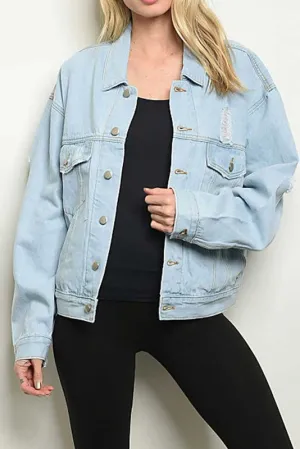 ELEANOR DISTRESSED BOYFRIEND DENIM JACKET