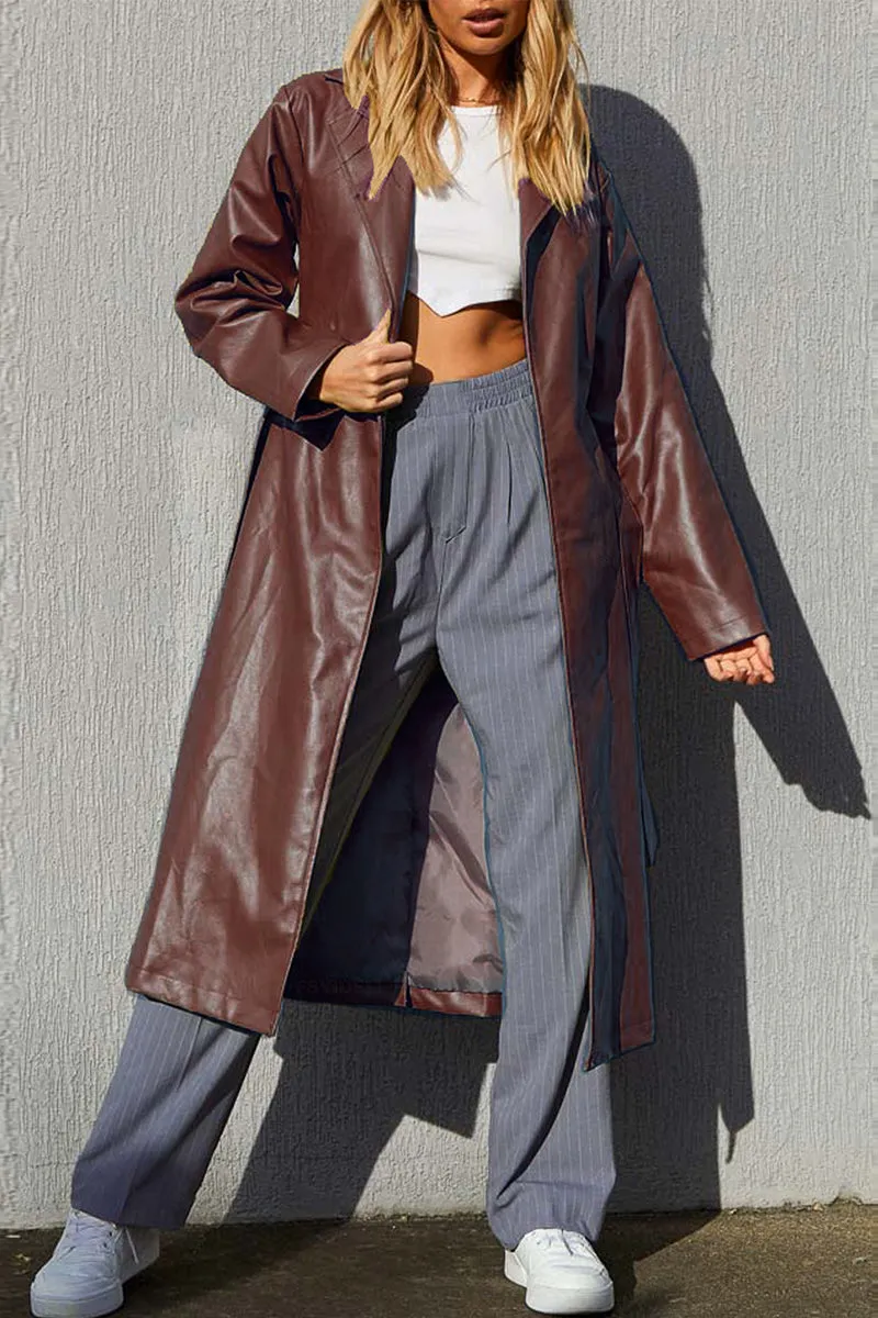 Elegant College Solid Solid Color Turn-back Collar Outerwear(3 Colors)