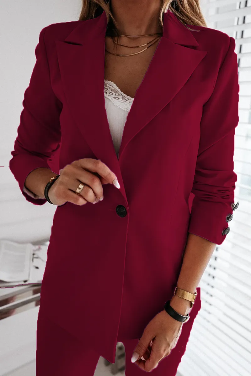 Elegant Solid Buttons Turn-back Collar Outerwear(10 Colors)