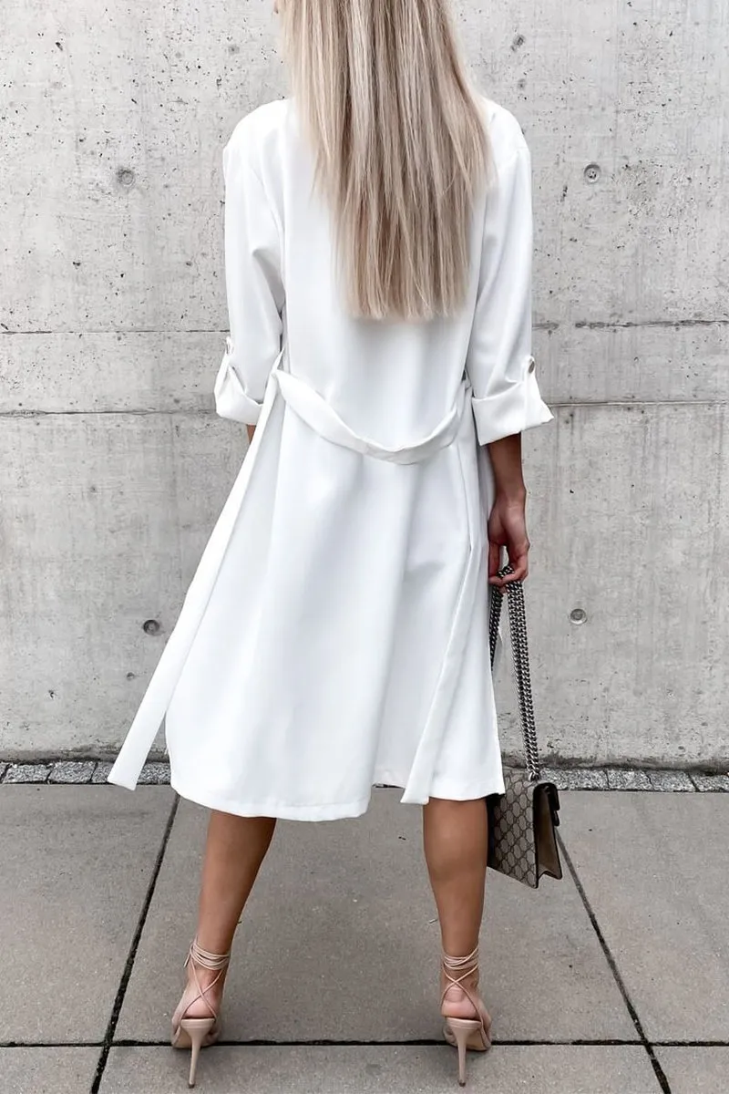 Elegant Solid Color Turn-back Collar Outerwear(3 Colors)