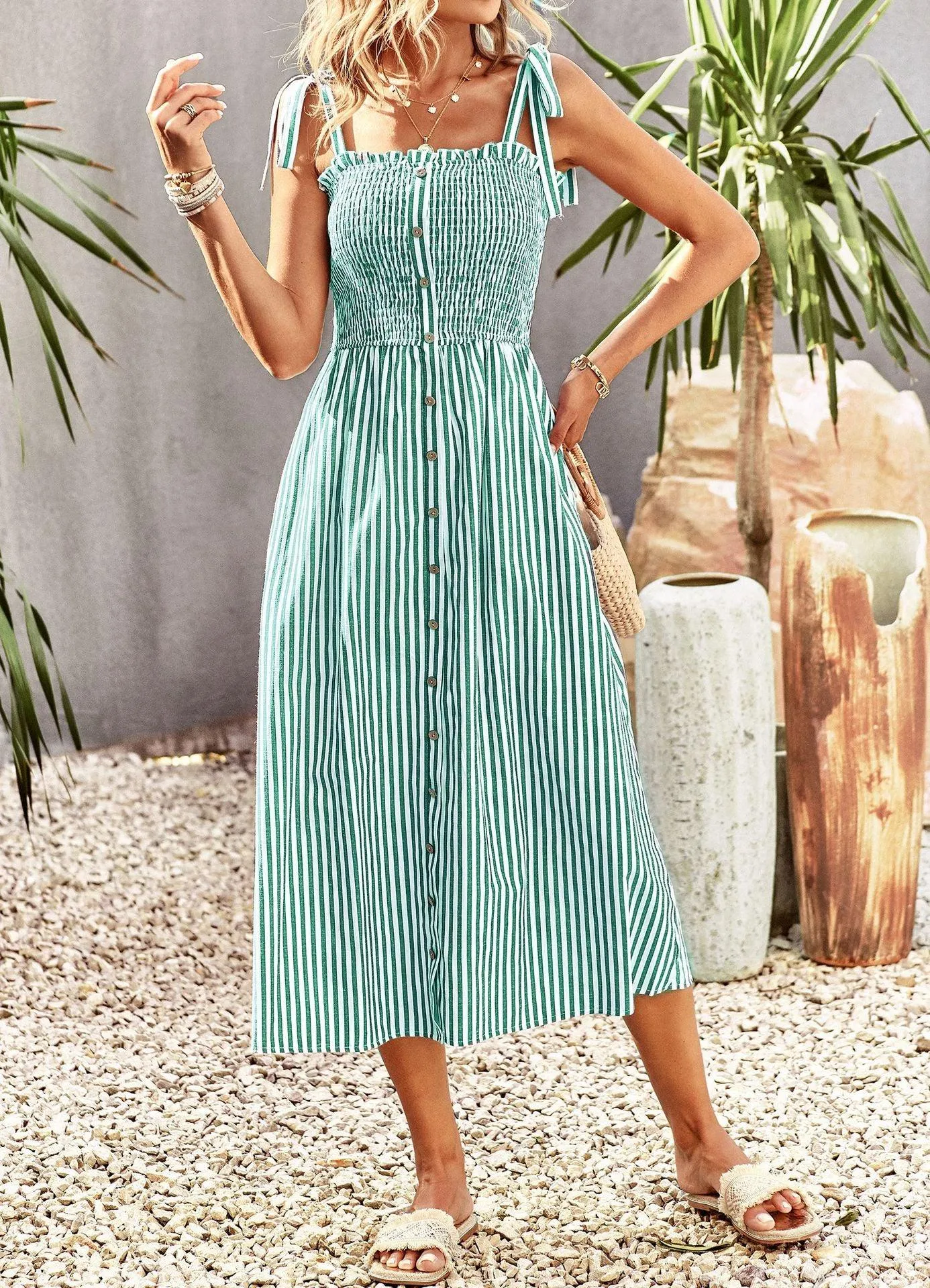 Elegant Striped Sundress — Perfect Summer Dress