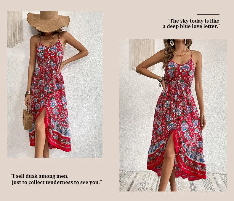 Elegant Summer Sundress With Floral Print