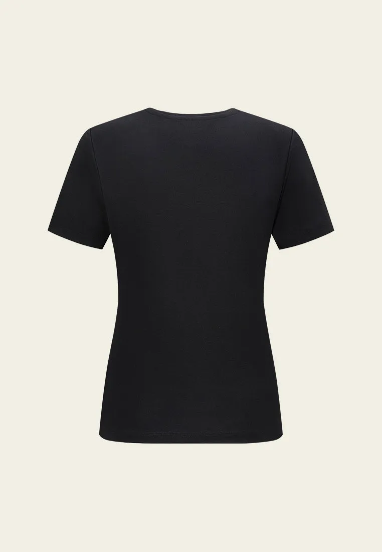 Embroidered and Beaded Logo T-shirt
