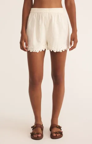 Embroidered Linen Shorts