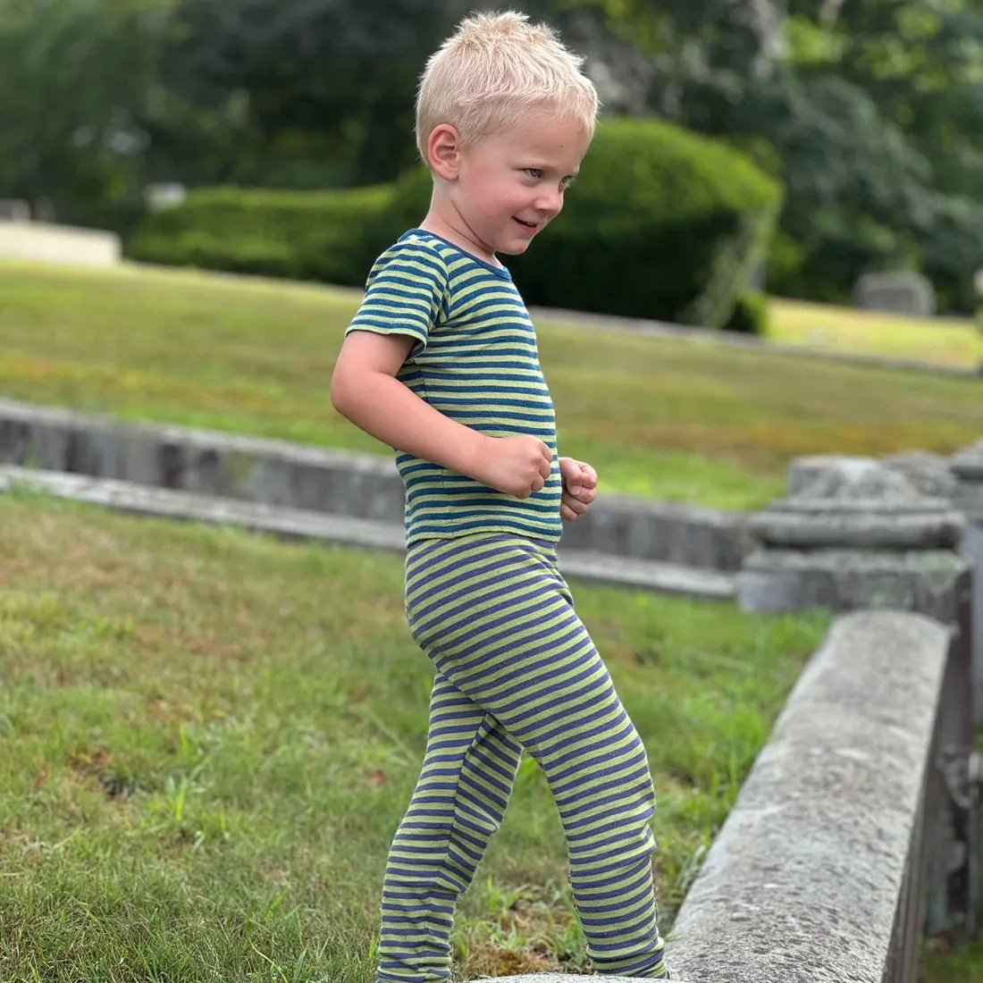 ENGEL Organic Wool/Silk Toddler Striped Leggings
