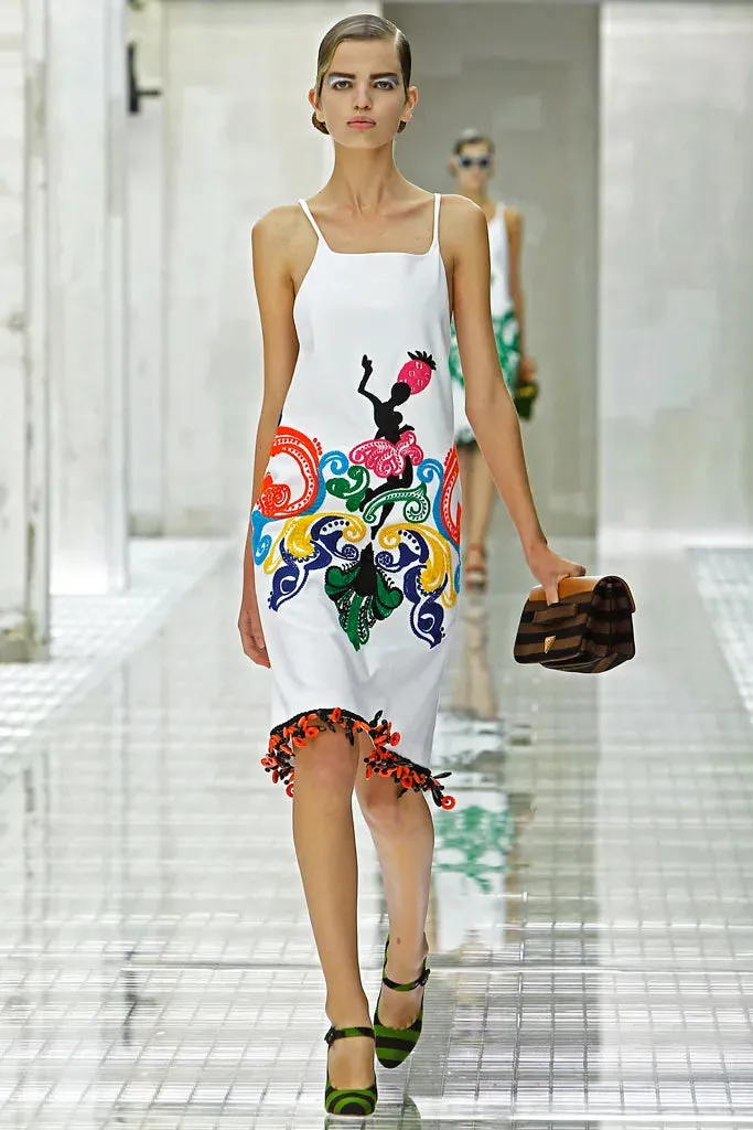 Exceptional Spring 2011 Prada Runway & Ad Campaign Embroidered White Dress
